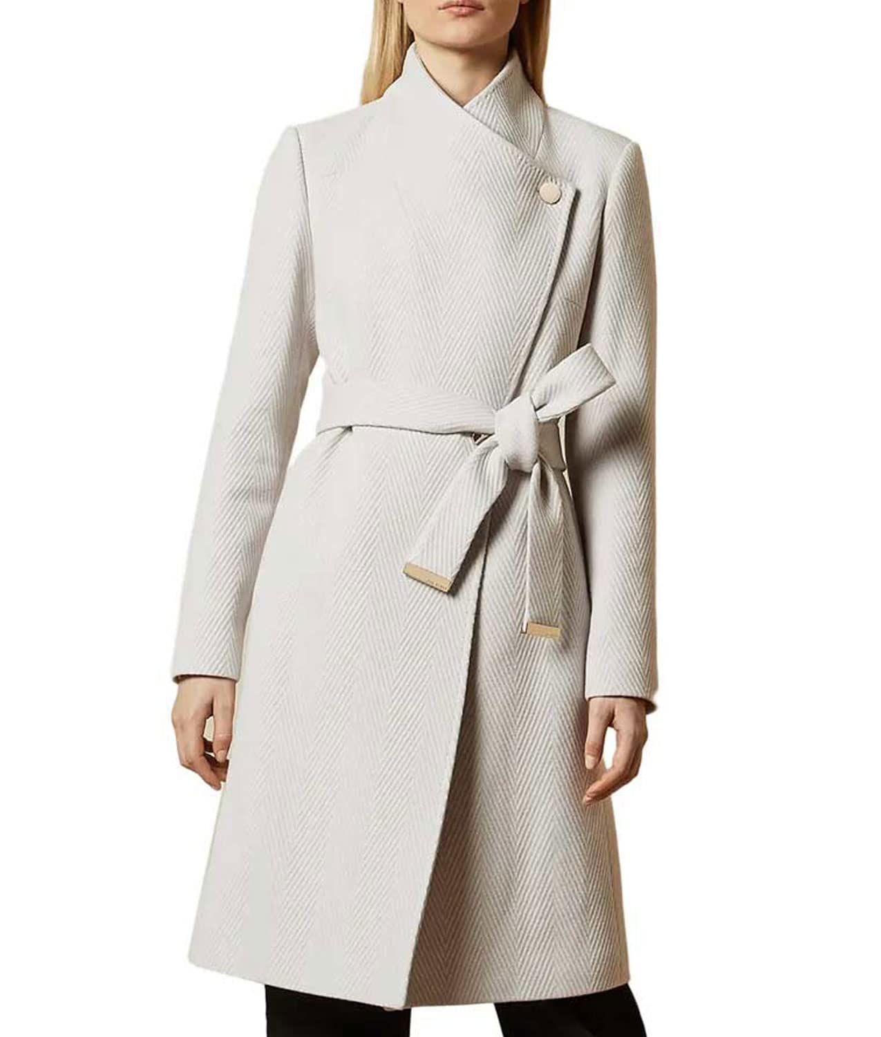 Women's Winter Long Belted Coat - Classic Wool Wrap Coat with Tie Belt for Cold Weather | Warm & Stylish Outerwear for Work, Travel & Formal Occasions