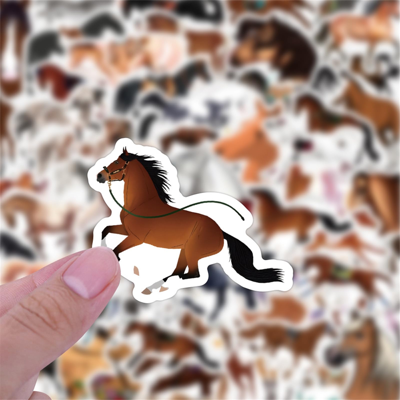60PCS Horse Riding Stickers for Kids & Adults - Waterproof Vinyl Decals for Water Bottles, Laptops, Scrapbooks & Luggage - Perfect for Equestrian Lovers, School Projects & Travel Accessories