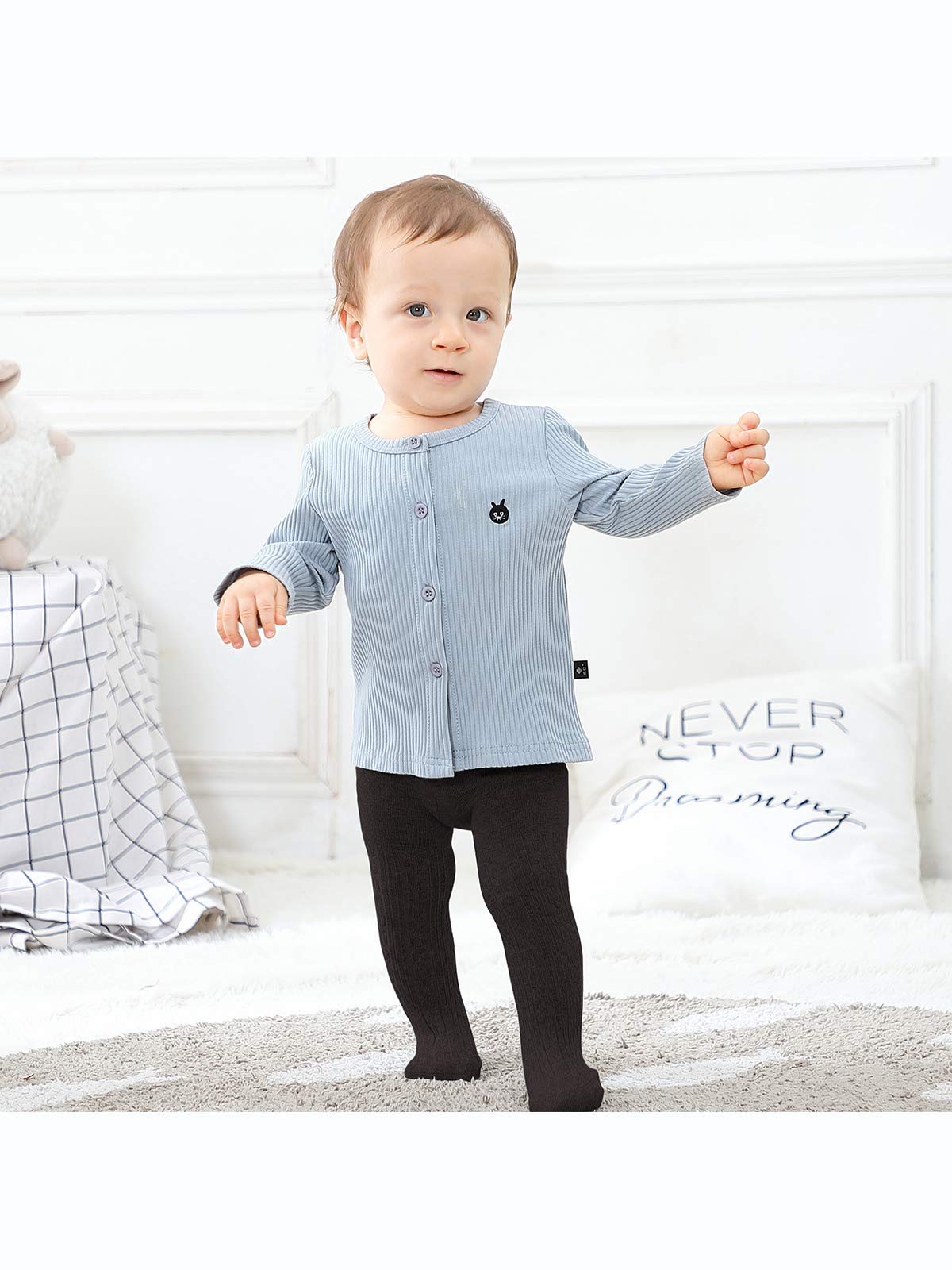 Century Star Baby Tights for Girls - Soft Cotton Toddler Leggings & Warm Knit Socks | Newborn to Infant Pants for Playtime, Daycare & Winter Outfits