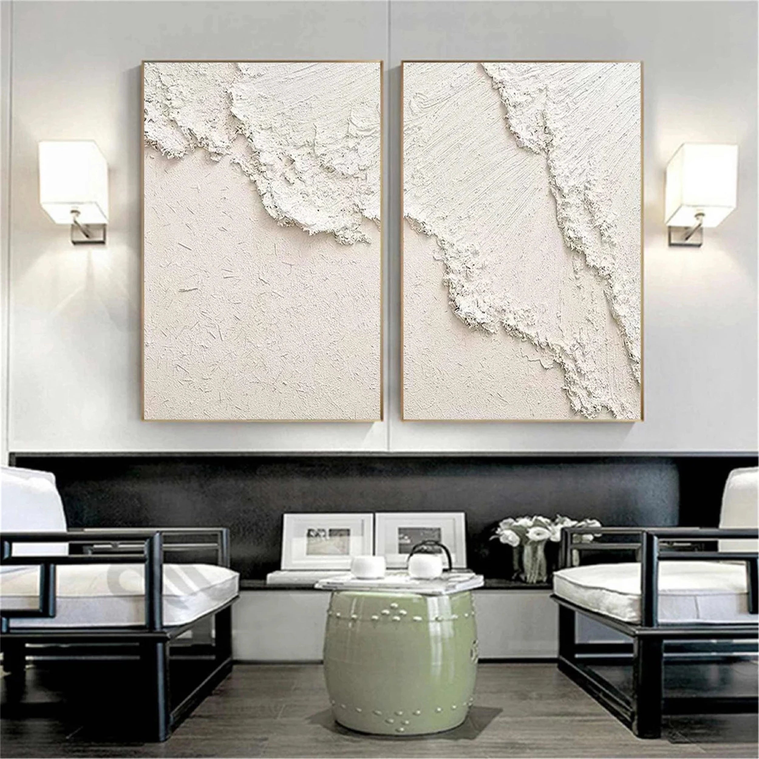 Ocean and Sky Wall Art Set of 2 - Modern Coastal Paintings for Home & Office Decor | Perfect for Living Room, Bedroom, or Beach House