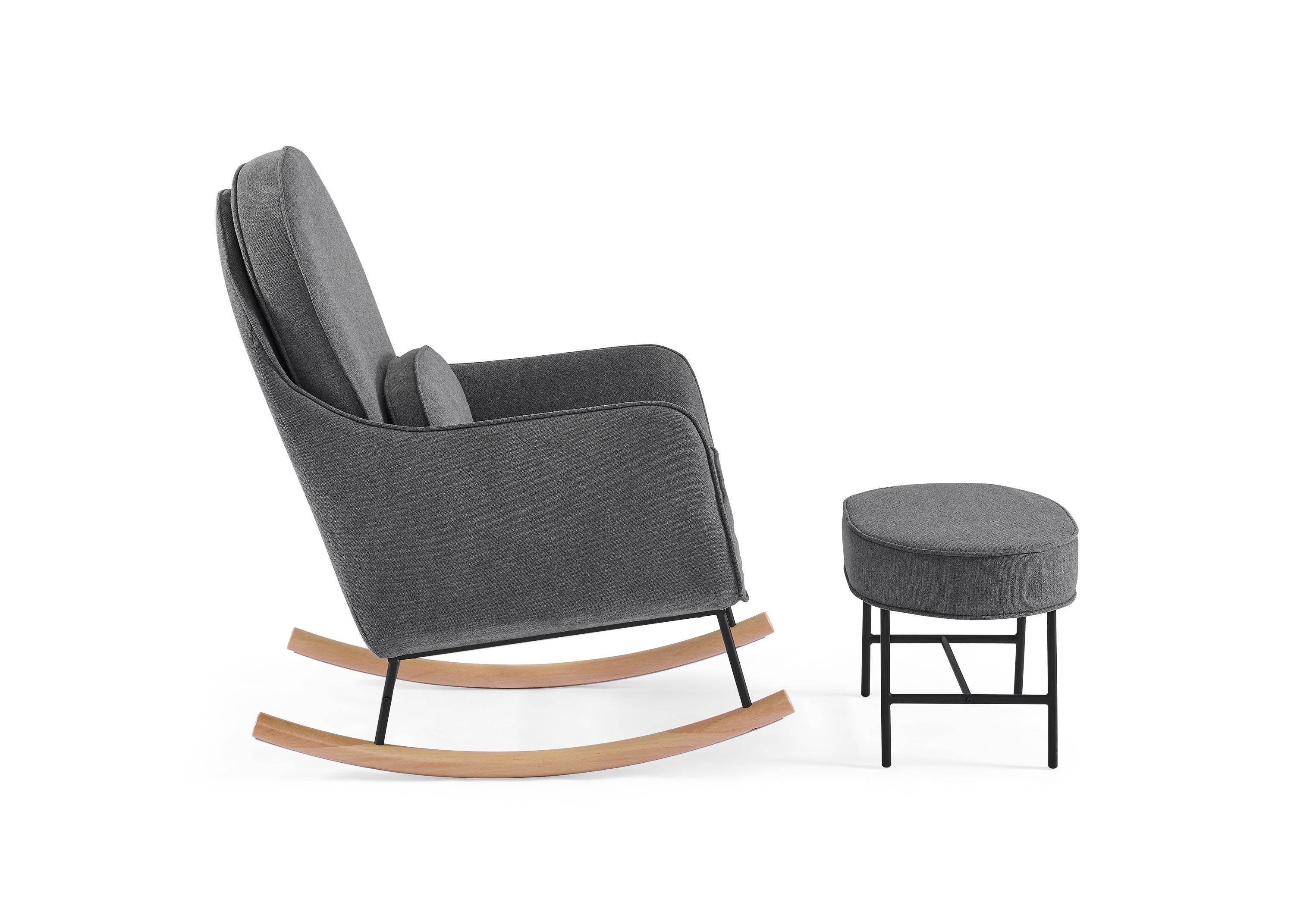 Ella Modern Rocking Chair & Ottoman Set with LiveSmart Evolve Fabric - Perfect for Nursery, Living Room, or Bedroom Relaxation