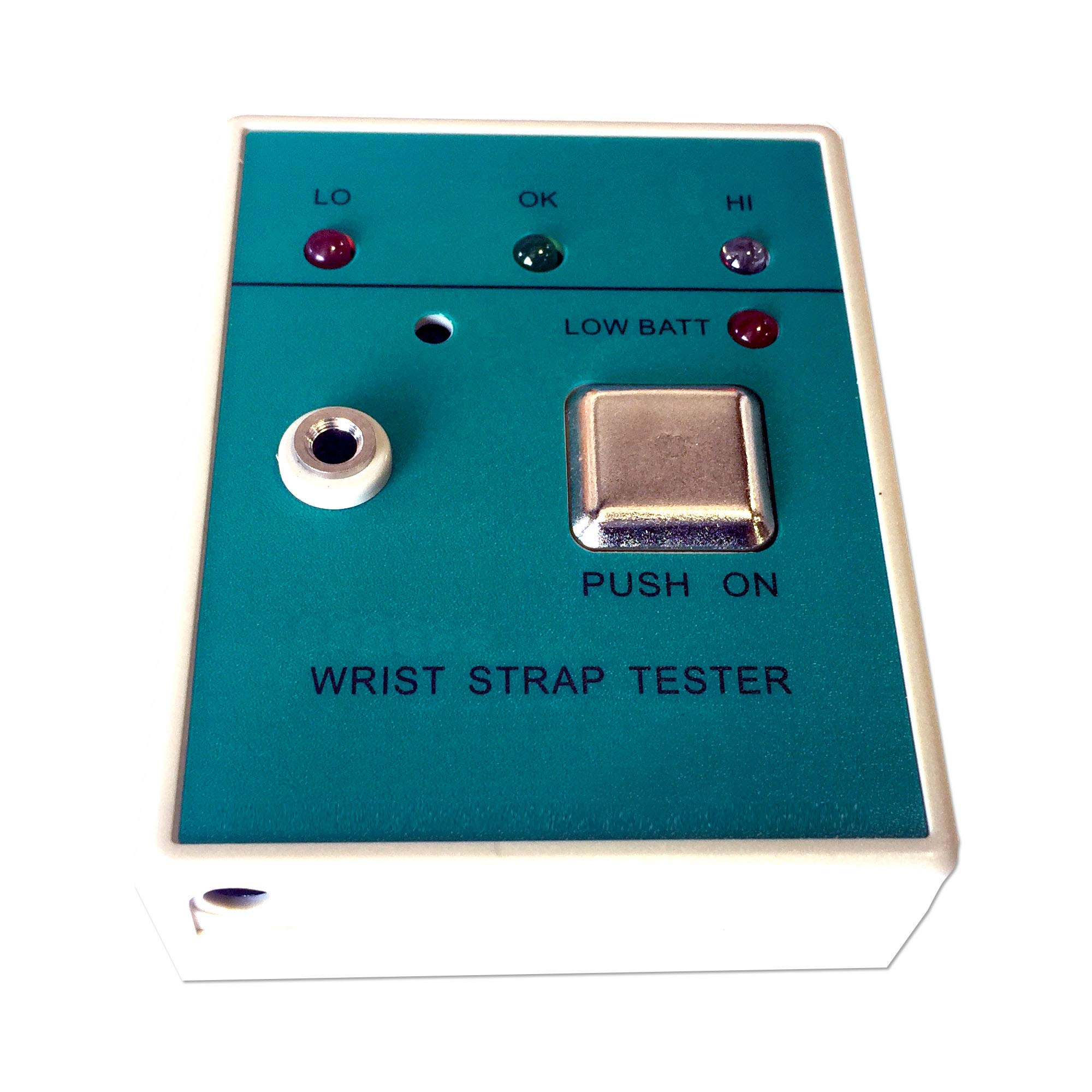 ESD Wrist Strap Tester - 9V DC Portable Anti Static Wristband Tester with LED Light & Audible Alarm for Electronics Workbench, PC Repair, and Manufacturing Safety