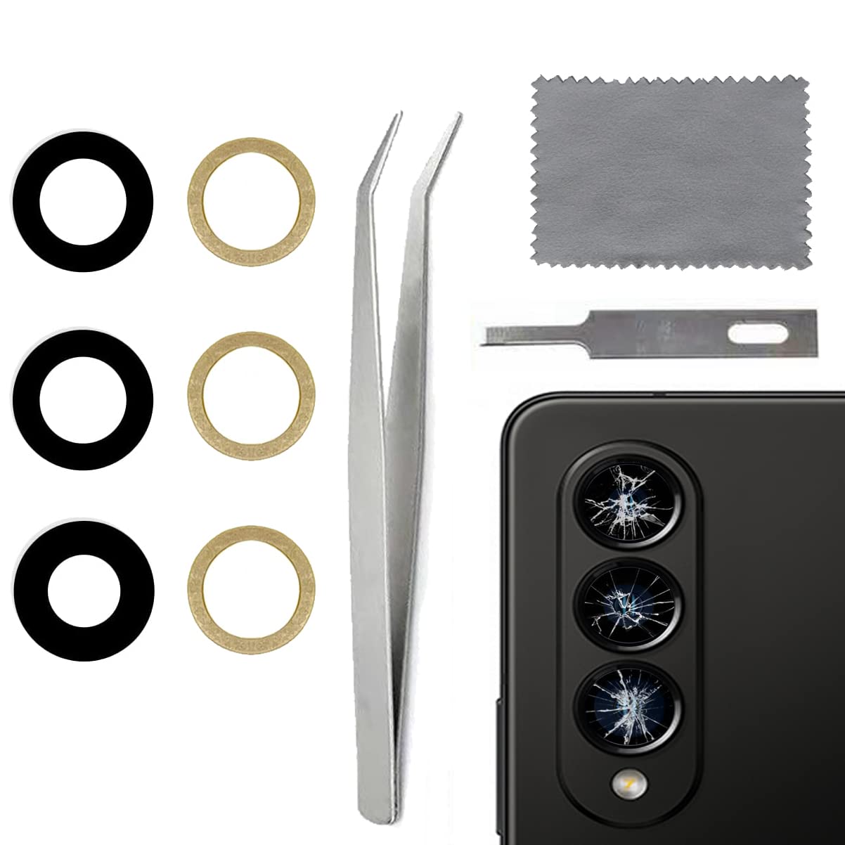 Original Title: Camera Lens Glass Replacement Suit for Galaxy Z Fold 4 Back Rear Camera Glass Lens Replacement with Adhesive Compatible with Samsung Galaxy Z Fold 4 5G 2022    Optimized Title:   **Samsung Galaxy Z Fold 4 5G (2022) Back Rear Camera Lens Glass Replacement Kit with Adhesive – DIY Repair for Cracked or Scratched Lens – Perfect for Travel, Outdoor & Daily Protection**