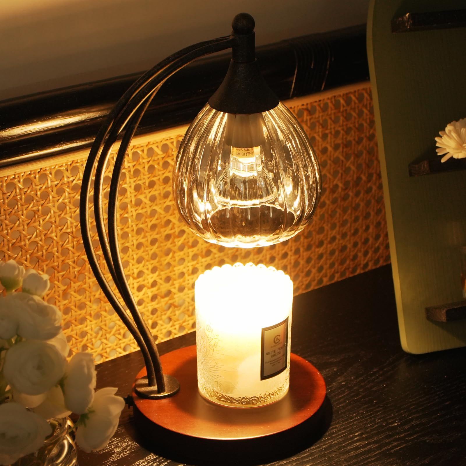 Electric Candle Warmer Lamp with Timer & Dimmer - Jar Candle Melter with 2 Bulbs - Scented Wax Warmer for Home Decor, Romantic Gifts (Silver/Gray/Black) - Perfect for Bedroom Ambiance, Spa Relaxation & Valentine's Day Presents