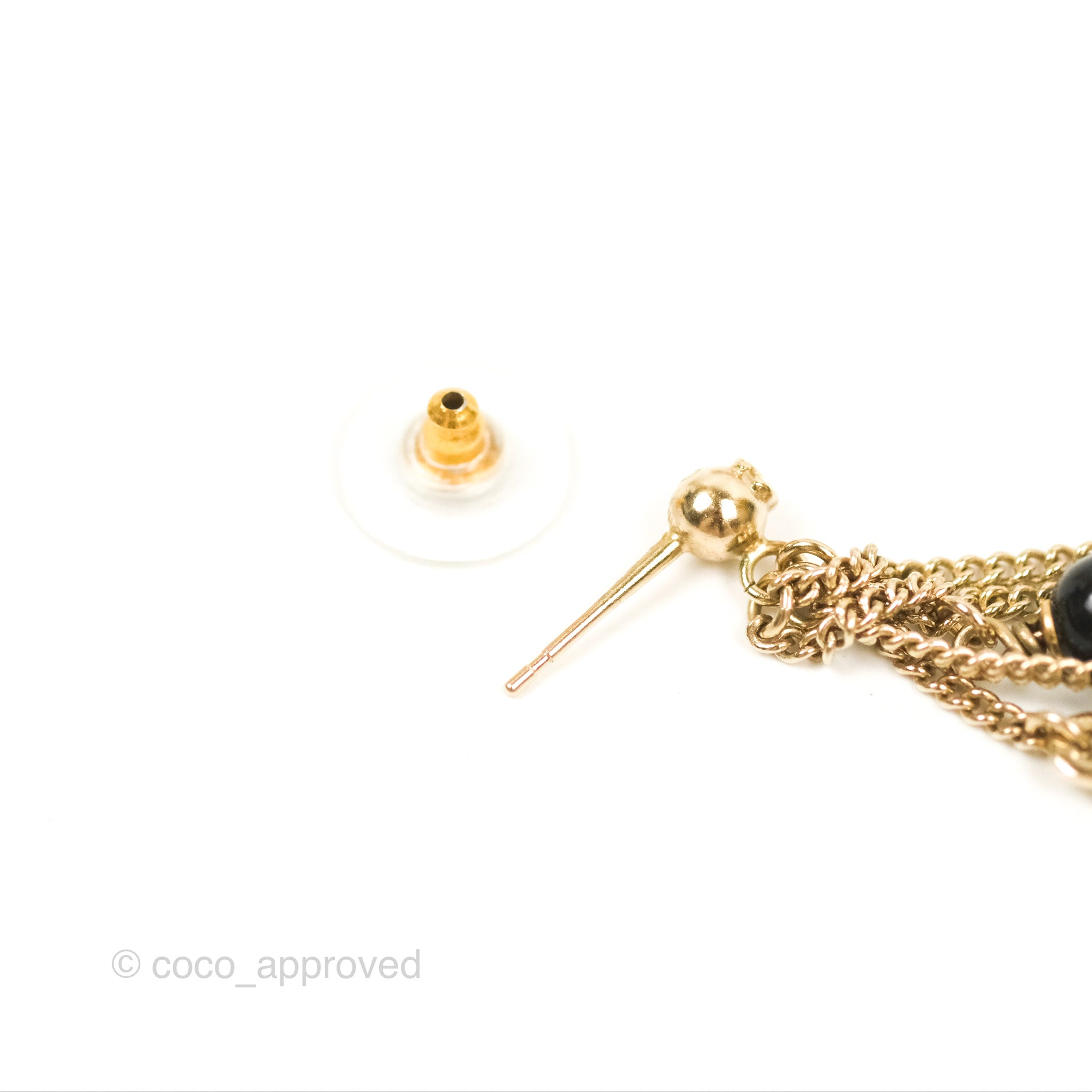 Chanel CC Charm Long Drop Earrings in Gold Tone - 18B Collection | Luxury Fashion Jewelry for Women, Perfect for Parties, Weddings & Special Occasions