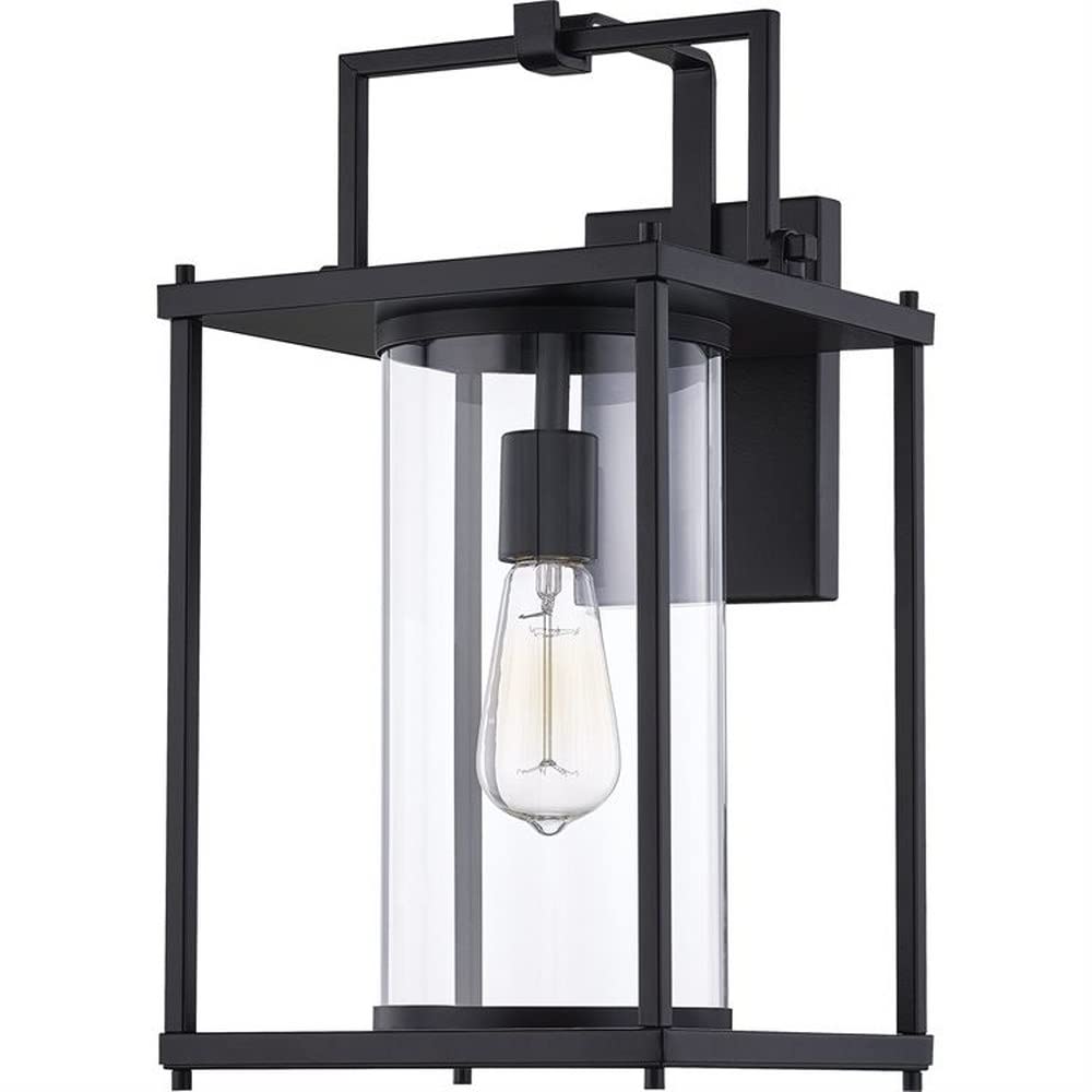 17 Inch Outdoor Wall Lantern - Weatherproof Steel Transitional Exterior Light Fixture with Clear Glass, Black Finish - Perfect for Porch, Patio, Garden & Entryway Lighting (Model: 71-Bel-4352491)