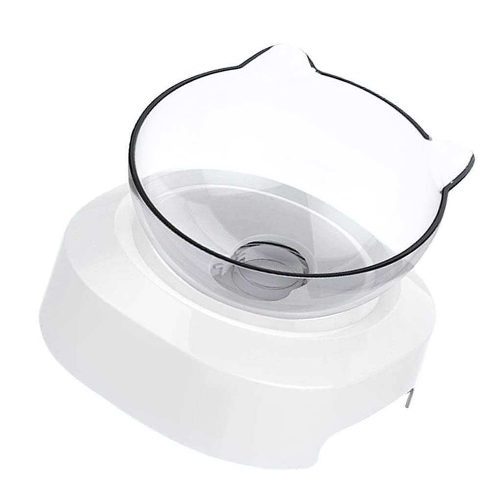 POPETPOP 1-Piece Slanted Pet Food and Water Bowl - Cat & Dog Feeder with Non-Slip Base - Perfect for Mealtime and Hydration at Home or Travel