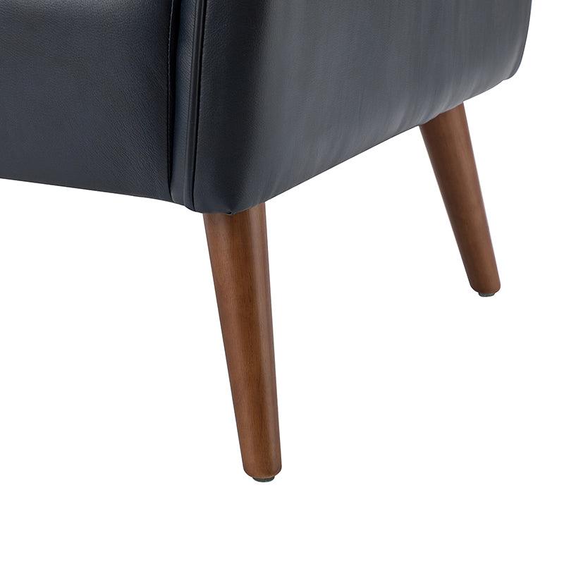 Clara Vegan Leather Armchair - Modern PU Leather Lounge Chair for Living Room, Office & Bedroom - Comfortable Mid-Century Style Accent Chair with Sturdy Metal Legs