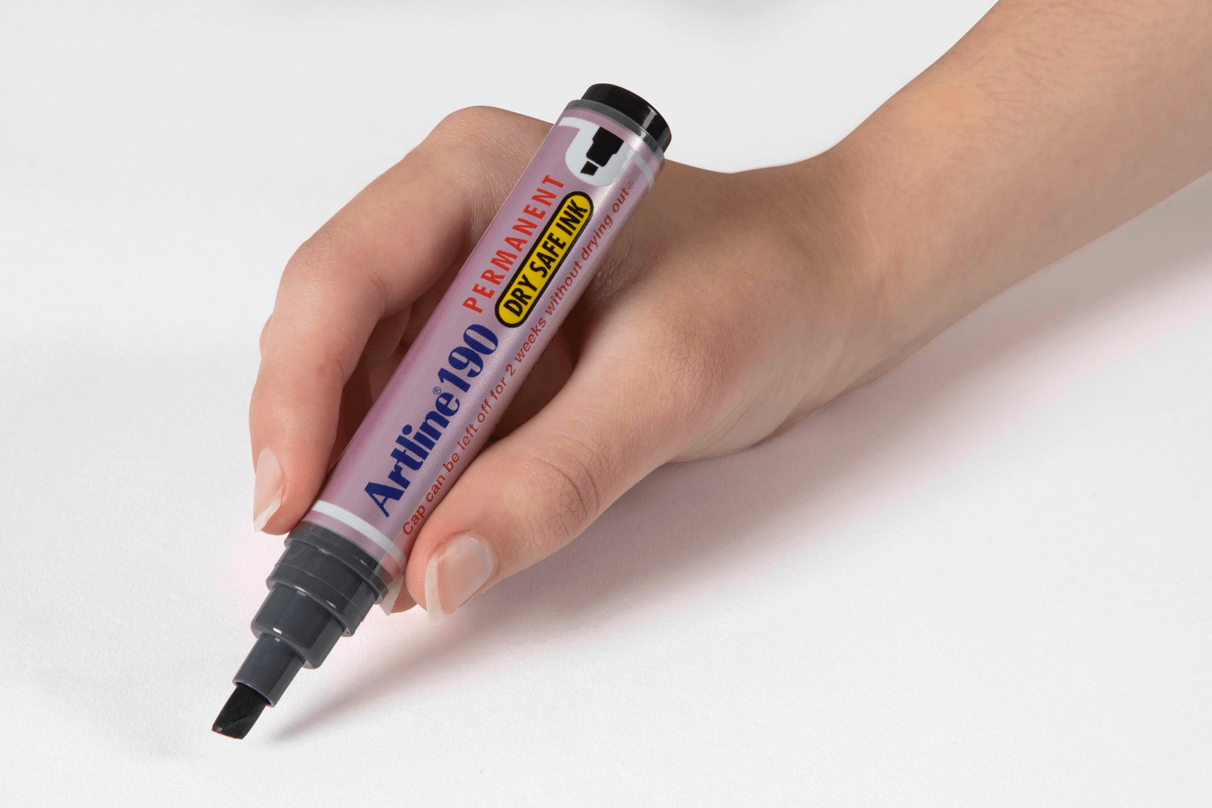 Artline 190 Permanent Marker - Chisel Tip, Black Ink (Pack of 12) - Ideal for Labeling, Crafts, and Office Use