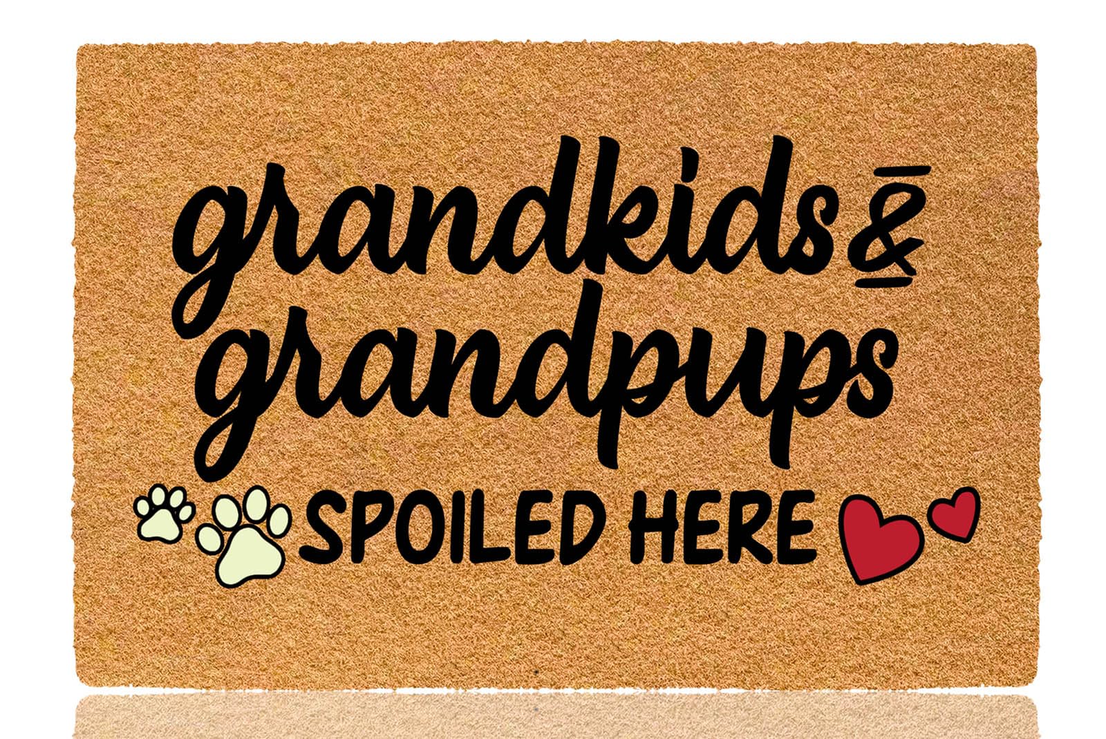 23.6x15.7 Inch Funny Welcome Doormat for Grandkids & Pets - Non-Slip Rubber Entry Mat for Indoor/Outdoor Use - Personalized Monogram Design - Perfect for Front Door, Porch, Patio & Housewarming Gifts