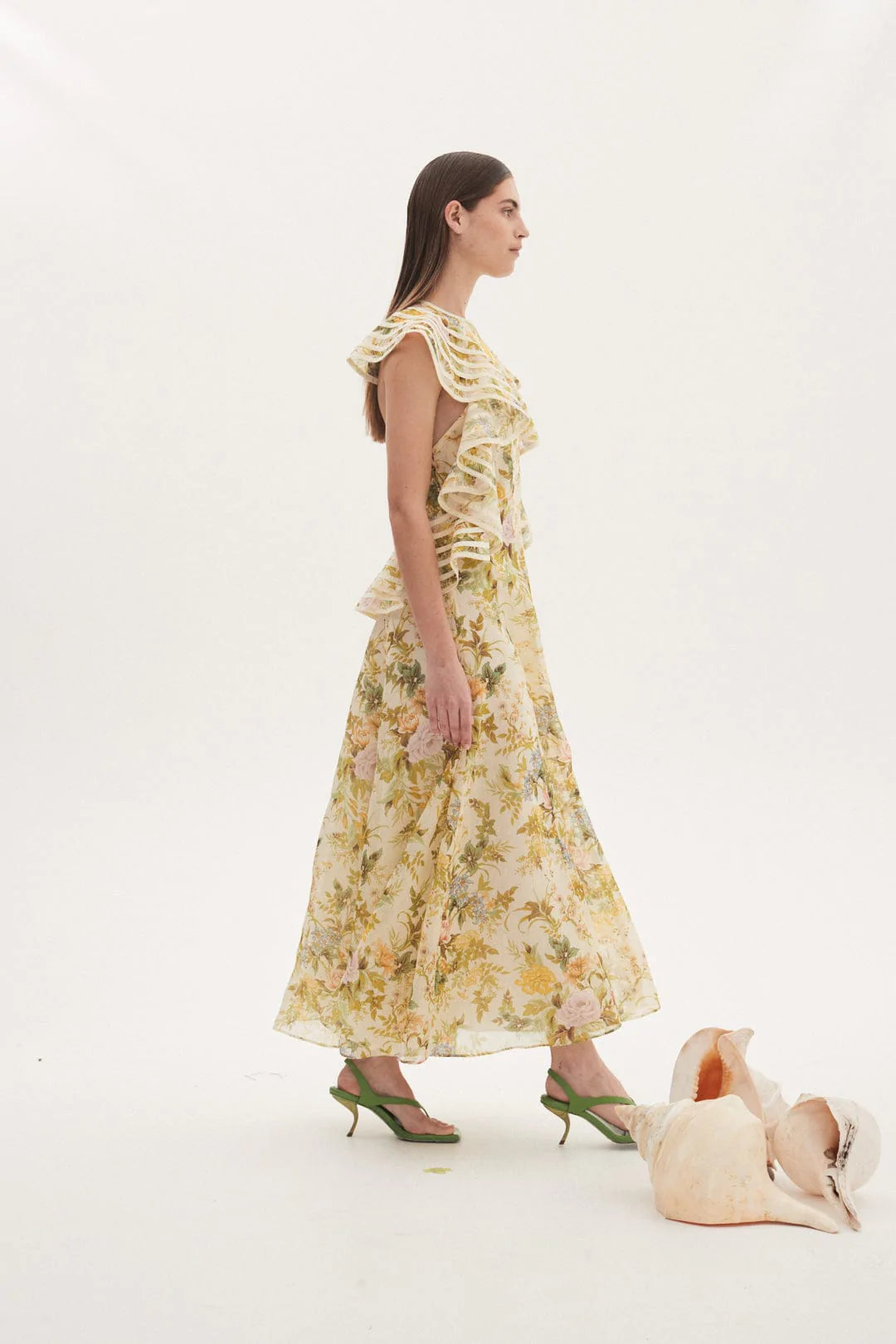 Eden Flounce Midi Dress - Elegant Floral Summer Dress for Women | Perfect for Weddings, Parties & Casual Outings