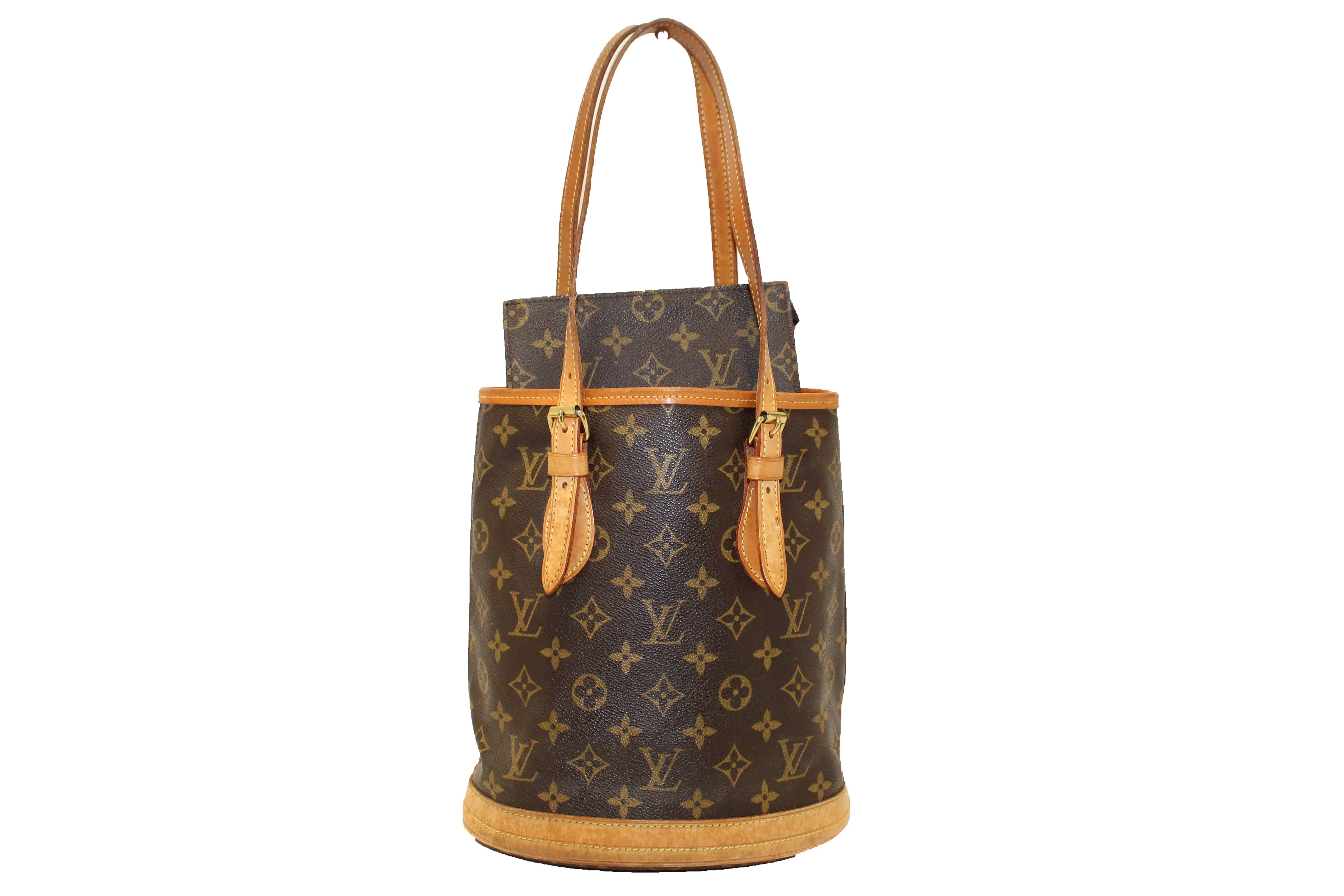 Authentic Louis Vuitton Monogram Bucket PM Shoulder Bag - Luxury Designer Handbag for Women, Perfect for Daily Use, Travel & Shopping