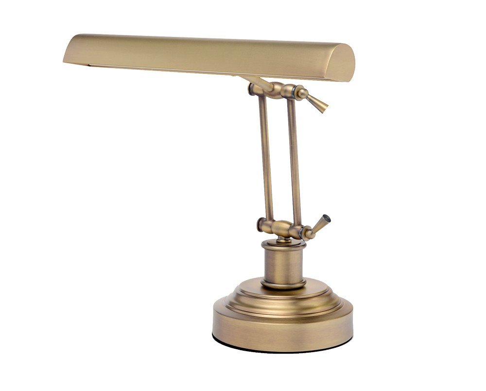 Cocoweb DLED14AB Vintage LED Desk Lamp with Adjustable Arm - Antique Brass Finish for Home Office, Study, and Piano Lighting