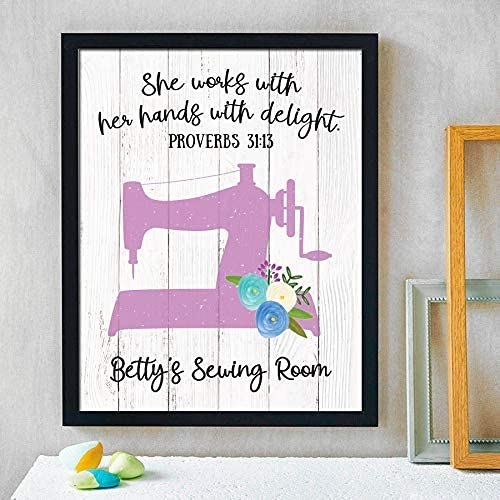 Personalized Sewing Print Wall Art - Custom Craft Room Decor & Unique Sewing Gift for Grandmother - Perfect for Knitting & Quilting Enthusiasts - Ideal Christmas Present for Grandma - Great for Sewing Rooms, Craft Spaces & Gift-Giving Occasions