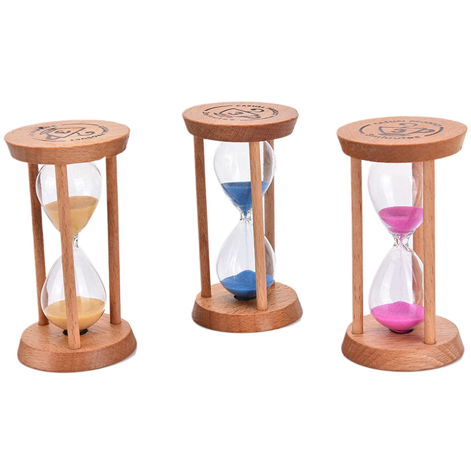 3 Minute Wooden Hourglass Timer - Classic Sand Clock for Home, Kitchen, Office Decor - Perfect Gift for Cooking, Meditation & Productivity Boost