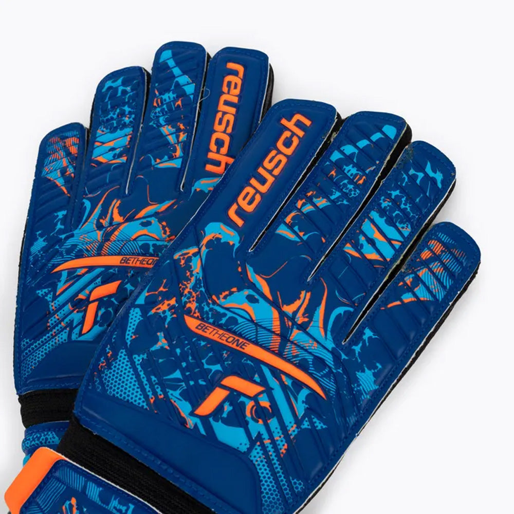 Reusch Attrakt Starter Solid Goalkeeper Glove - Blue/Orange - Perfect for Soccer Training & Matches