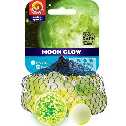 Moon Glow Marble Net Game Set - 1 Shooter & 24 Player Marbles for Kids & Adults | Fun Indoor/Outdoor Family Game for Parties, Backyard & Classroom Activities