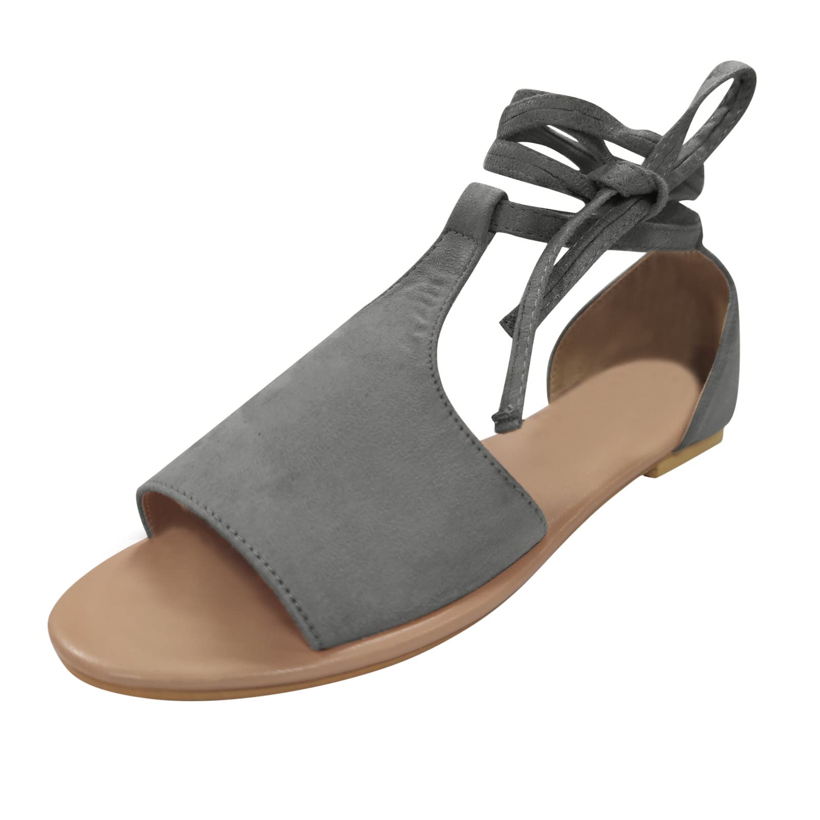 Women's Chunky Heel Fish Strap Sandals - Wide Width Comfortable Suede Bottom Summer Casual Shoes | Perfect for Beach, Vacation, and Everyday Wear