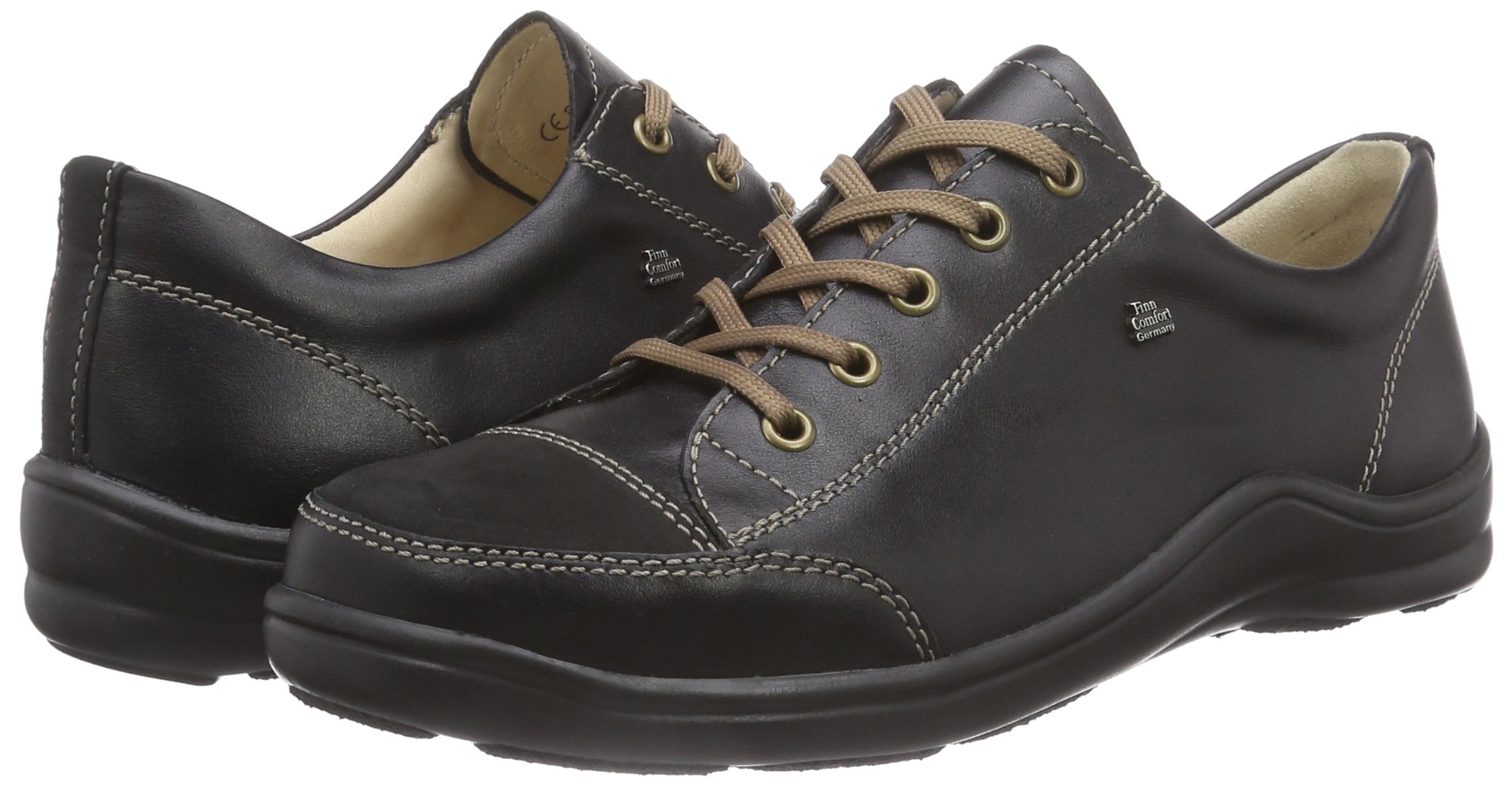 Finn Comfort Women's Lace-Up Walking Shoes - Arch Support & Cushioned Comfort for All-Day Wear - Perfect for Travel, Work & Casual Outings