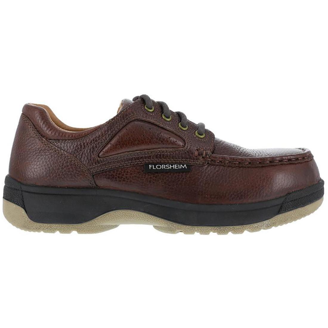 Compadre Composite Toe Oxford Work Shoes for Men - Slip Resistant & Comfortable Safety Shoes, Dark Brown - Ideal for Construction, Warehouse & Industrial Work