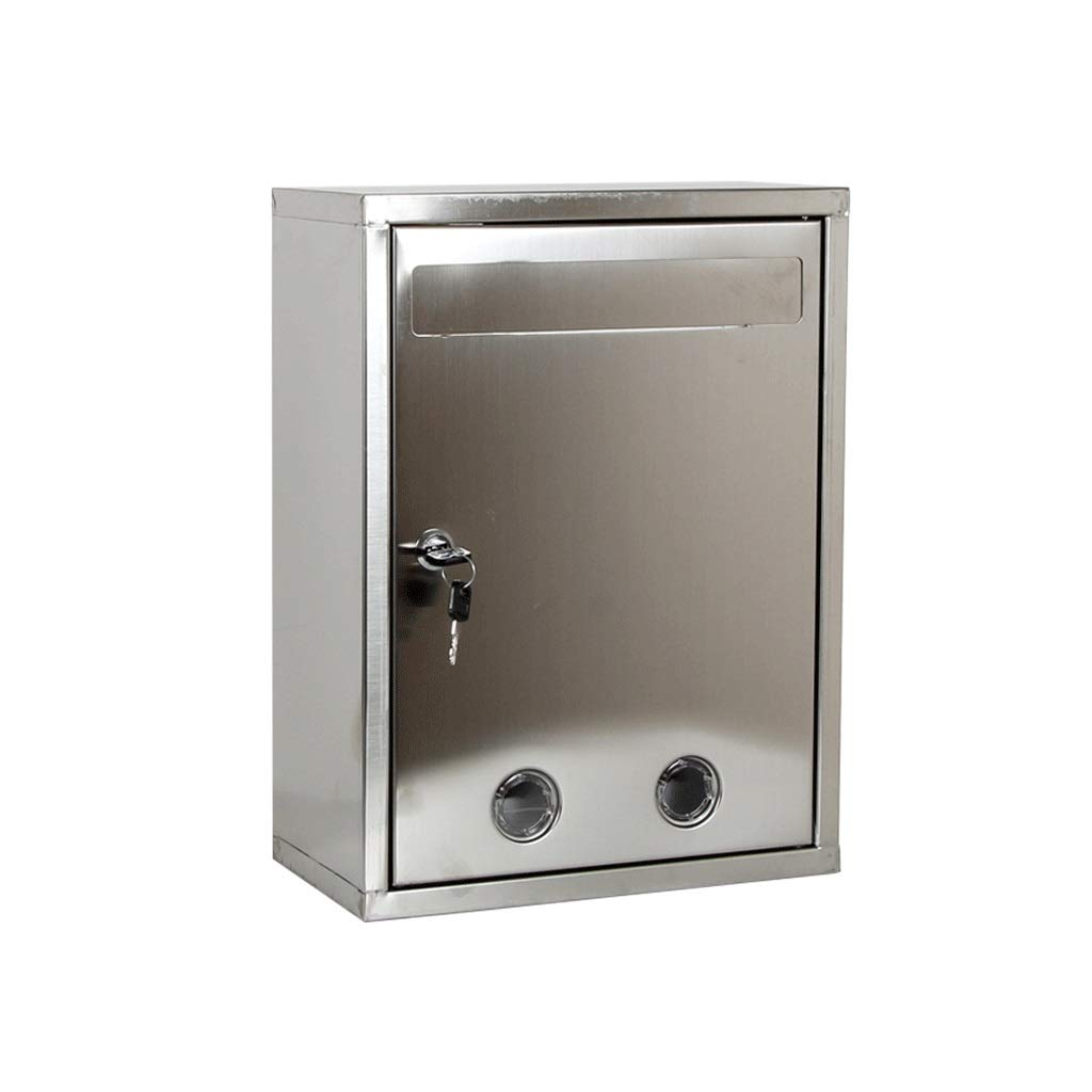 Stainless Steel Wall Mounted Locking Mailbox - Waterproof Outdoor Letter Storage Box with Large Newspaper Rack & Secure PO Box Design | Perfect for Homes, Apartments & Office Buildings