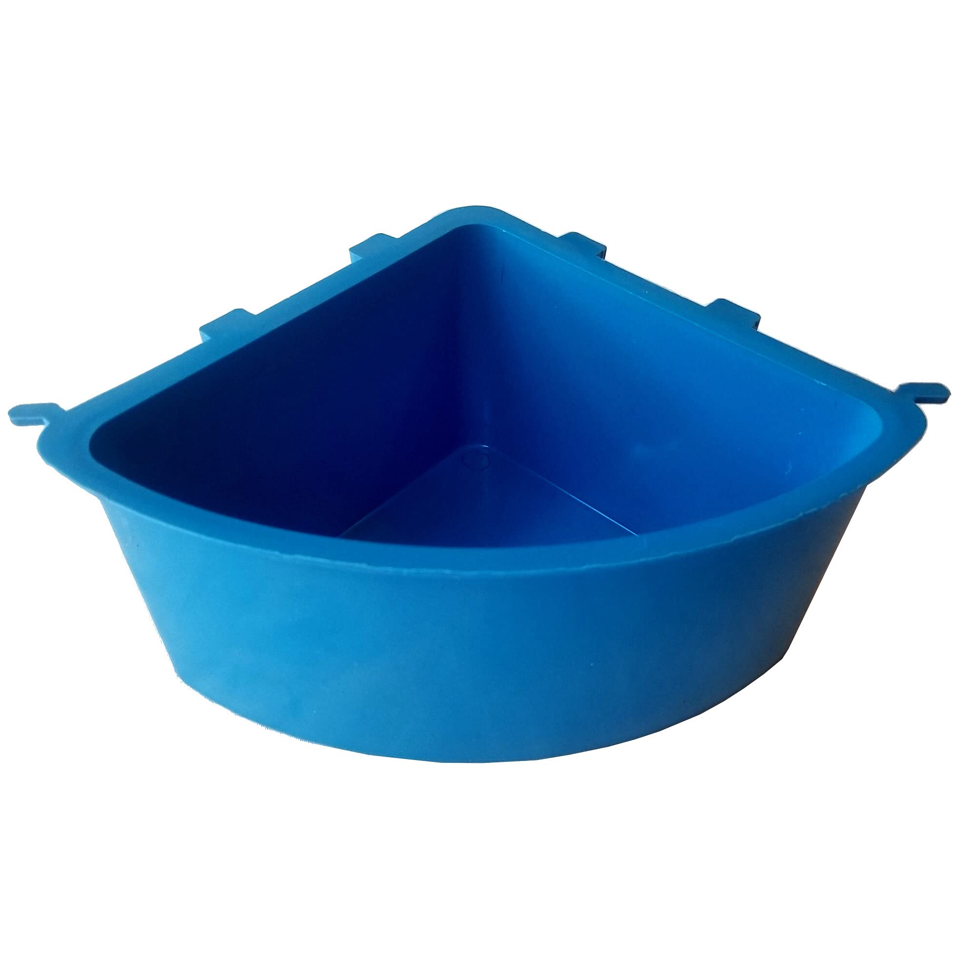 100 Pack Blue Corner Hanging Feed & Water Cups 1.2 Quart (38 oz) for Chicken, Gamefowl, Poultry, Quail, Pheasant - Durable Cage Cups for Coops, Farms & Backyard Poultry Raising