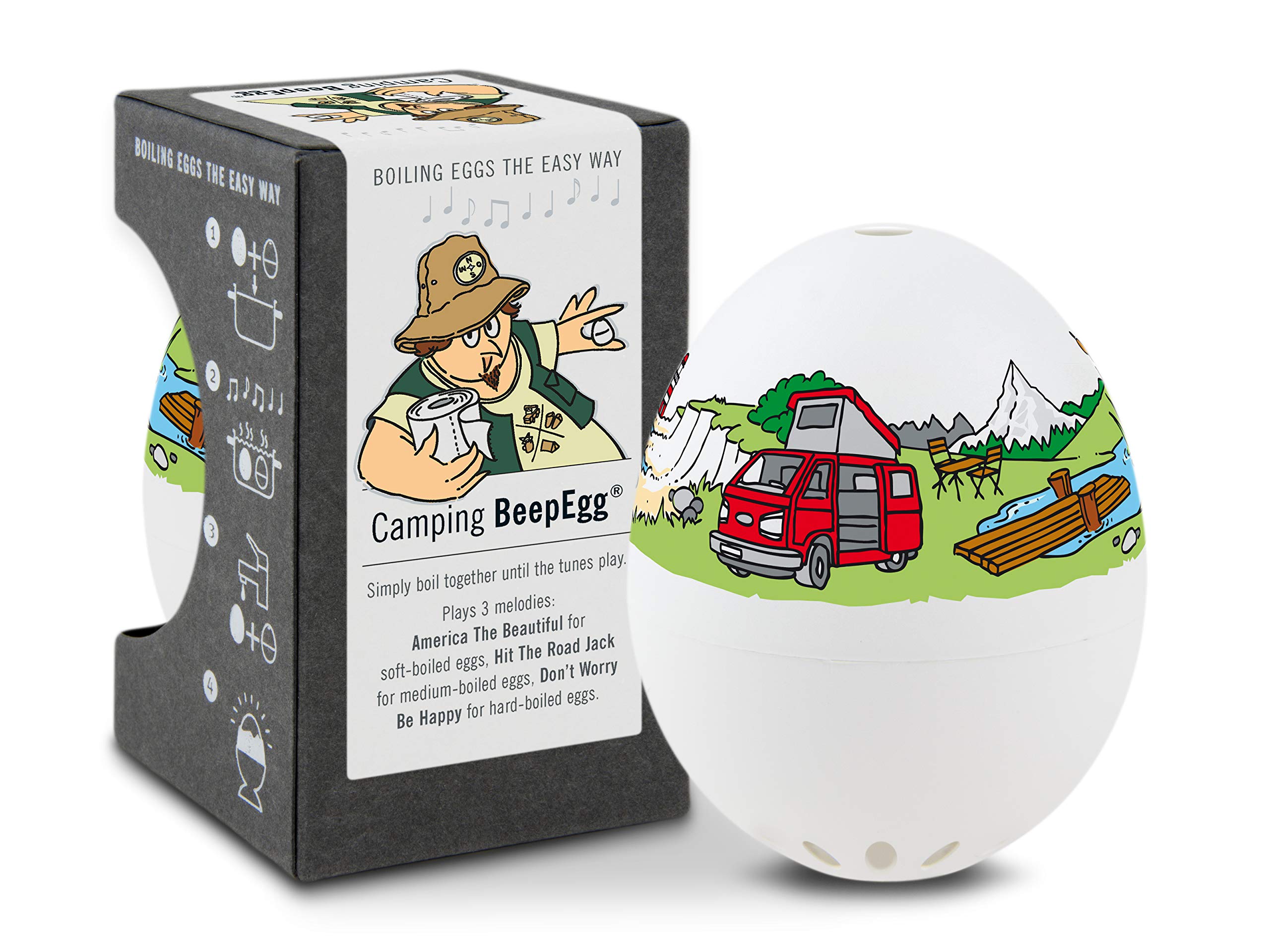 Beepegg Egg Timer for Boiling Eggs - Musical Floating Egg Cooker for Soft, Medium & Hard Boiled Eggs - Food Safe Kitchen Gadget - Perfect for Camping, Home Cooking & Meal Prep - 3 Levels of Doneness