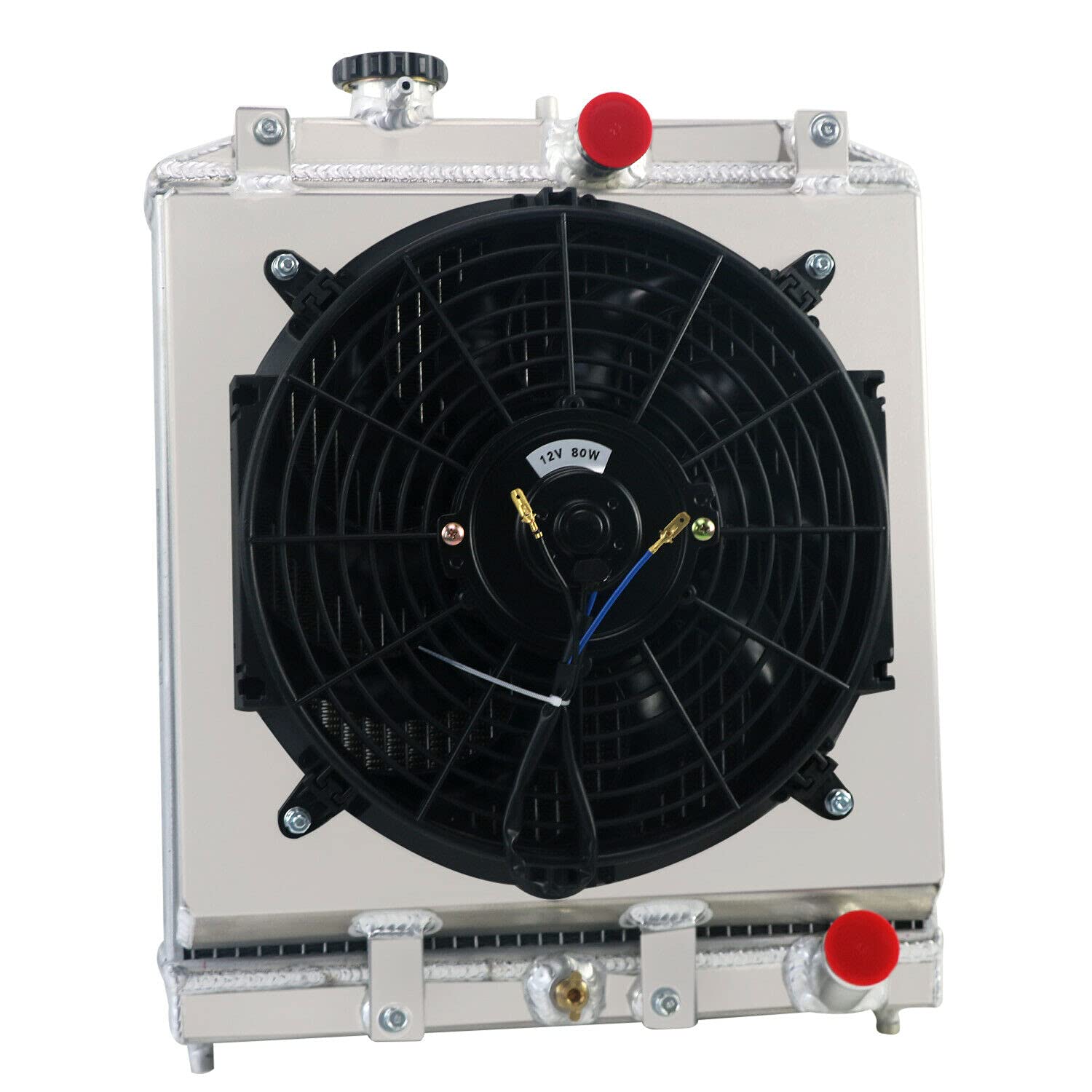 4-Row Aluminum Radiator for 1992-2000 Honda Civic EJ/EK/EG/DEL with D15/D16 Engine - Includes Shroud Fan & Relay Kit - Perfect for Engine Cooling & Performance Upgrades (Fits 1993-1999 Models) - Ideal for Daily Driving, Racing & Hot Weather Conditions
