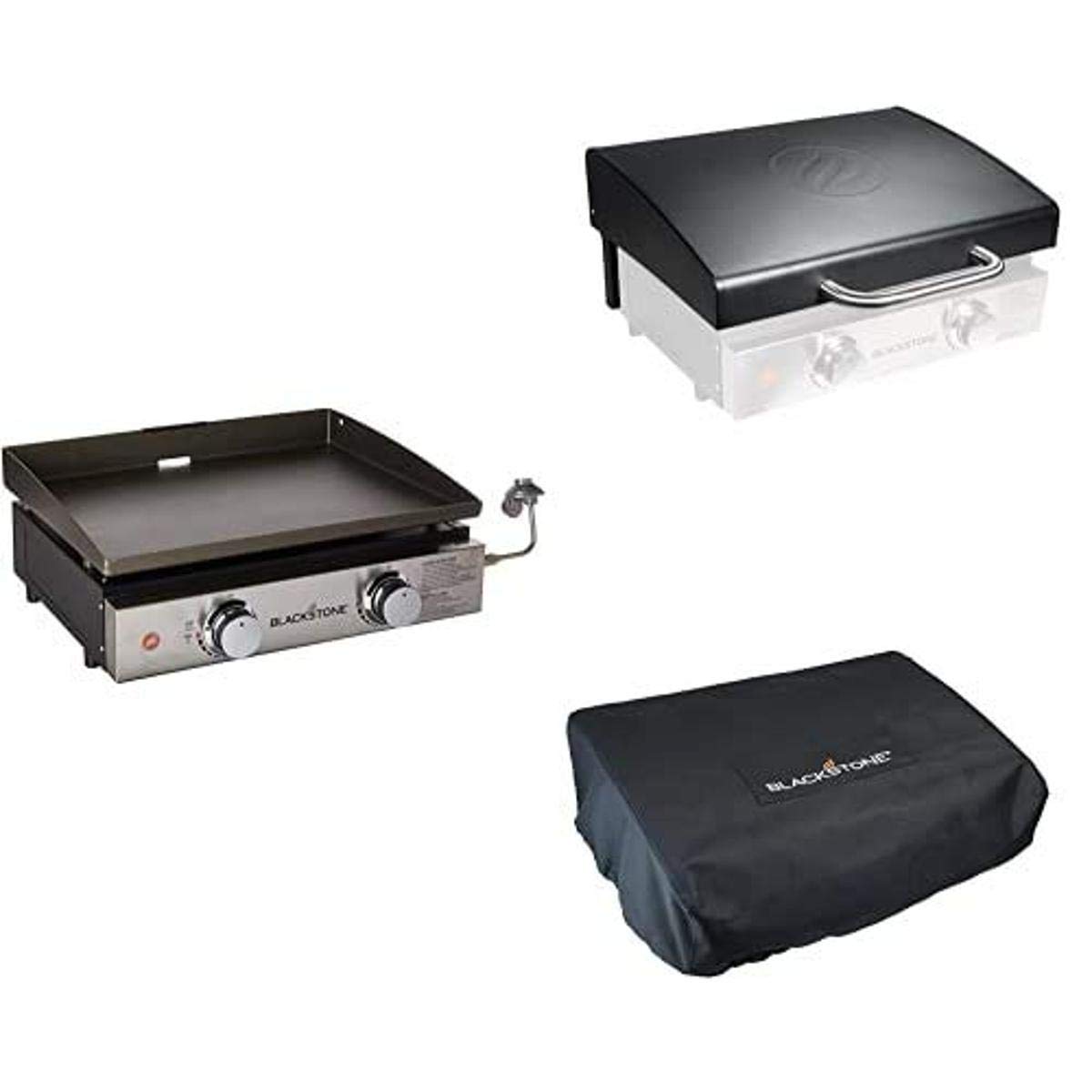Blackstone 22 Inch Portable Gas Griddle with Hood & Heavy Duty Cover - Outdoor Camping, Tailgating & Backyard BBQ Cooking Griddle Station