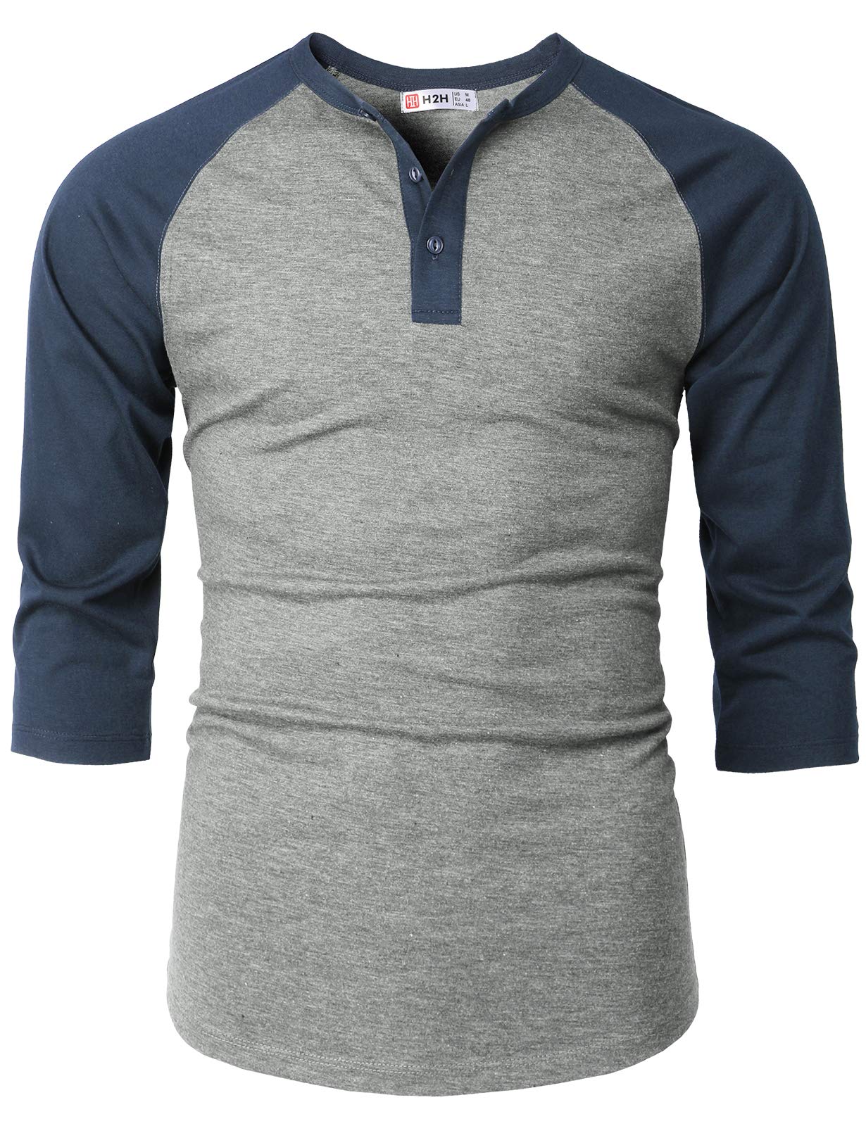 Men's Casual Slim Fit Henley T-Shirts | Raglan Long & 3/4 Sleeve Baseball Jersey Tees for Everyday Wear & Sports