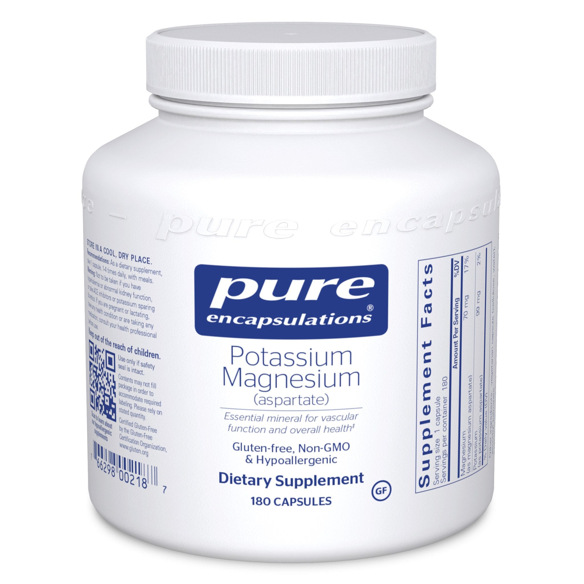 Pure Encapsulations Potassium & Magnesium Aspartate Supplement - Supports Heart Health & Muscle Function - Ideal for Athletes & Active Lifestyles