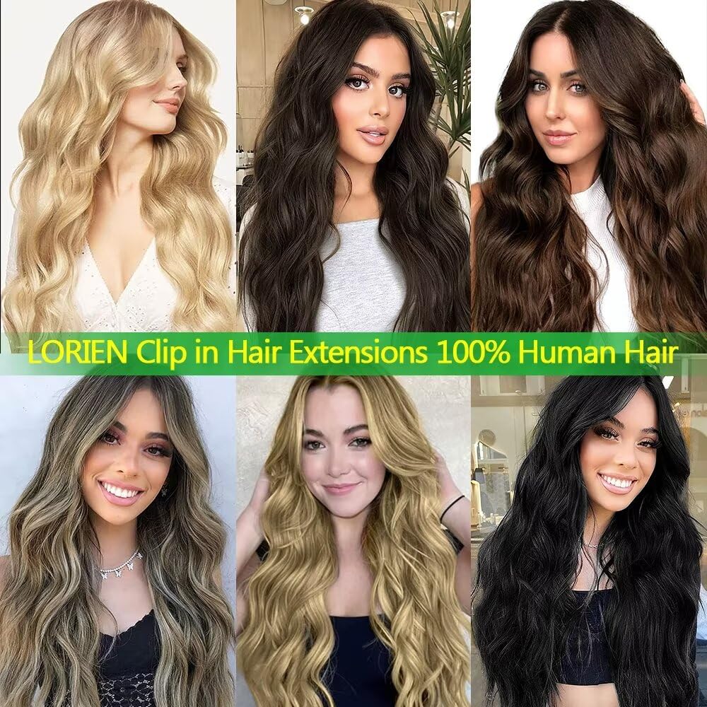 24 Inch 120g Clip-in Human Hair Extensions - 100% Brazilian Remy Hair, 8pcs Set with 18 Double Weft Clips, 2/6 Dark Brown to Chestnut Brown | Perfect for Volume, Length & Styling for Parties, Weddings & Everyday Wear