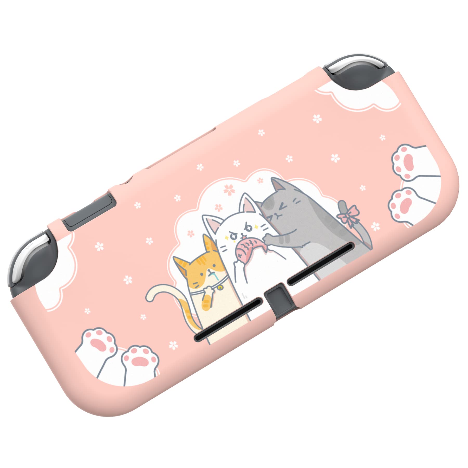 PlayVital Hungry Kitties Custom Protective Case for Nintendo Switch Lite - Soft TPU Slim Cover with Anti-Scratch Design | Perfect for Gaming, Travel & Everyday Protection