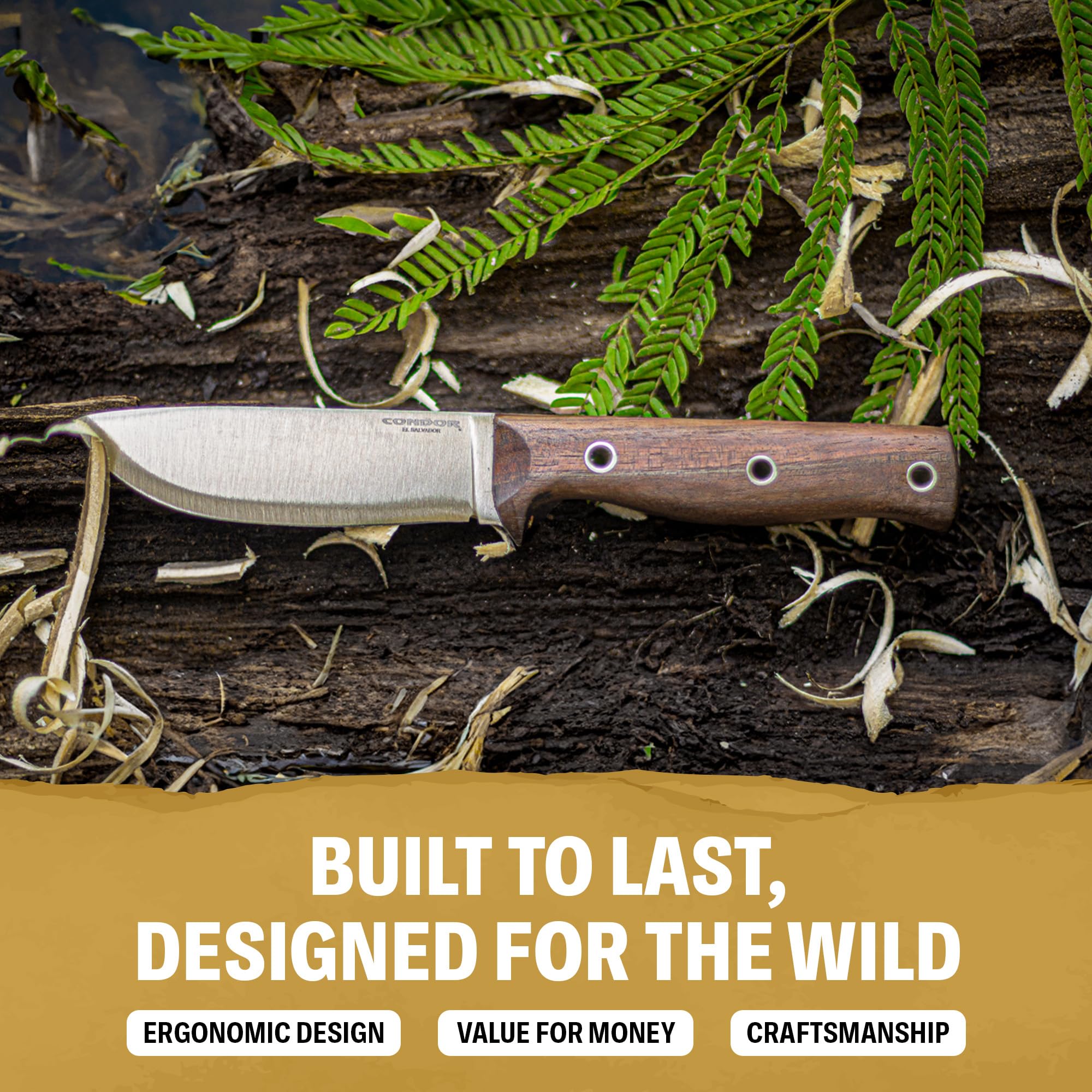 Condor Tool & Knife Swamp Romper Fixed Blade Knife - 4.5