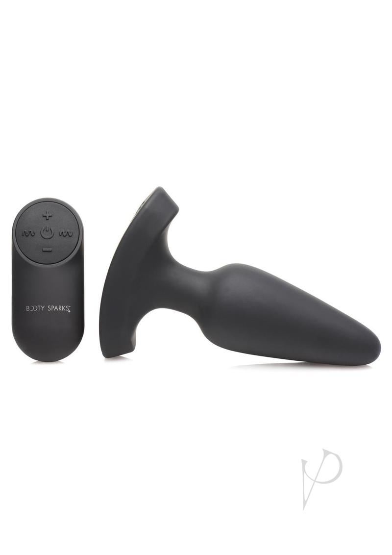 Booty Sparks Laser F... Me Rechargeable Silicone Anal Plug with Remote Control - Medium Size, Black with Red Light - Perfect for Couples Play & Solo Exploration