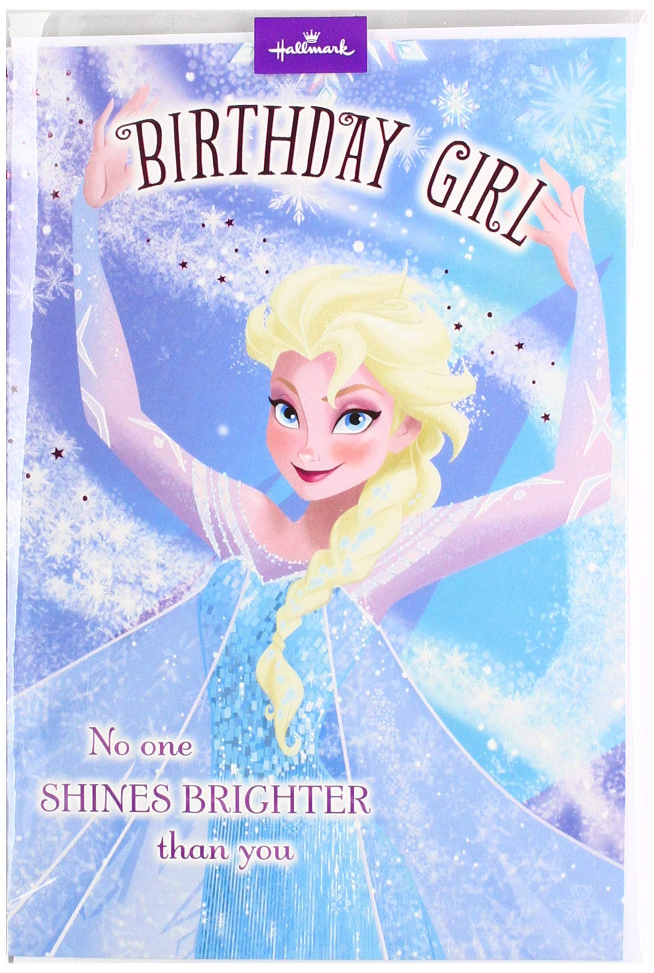 Hallmark Frozen Birthday Card with Magical Design - Perfect for Kids' Birthday Parties & Disney Fans