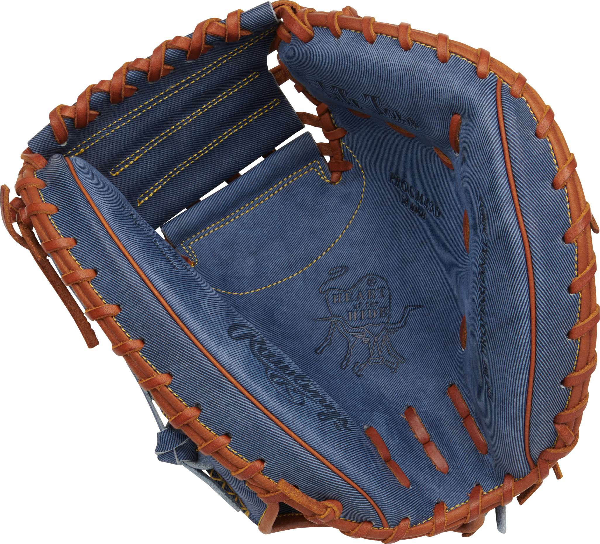 Rawlings Heart of the Hide Pro Denim Series PROCM43D Baseball Catcher's Mitt - Premium Leather Glove for Professional & Amateur Players - Perfect for Training, Games & Field Practice
