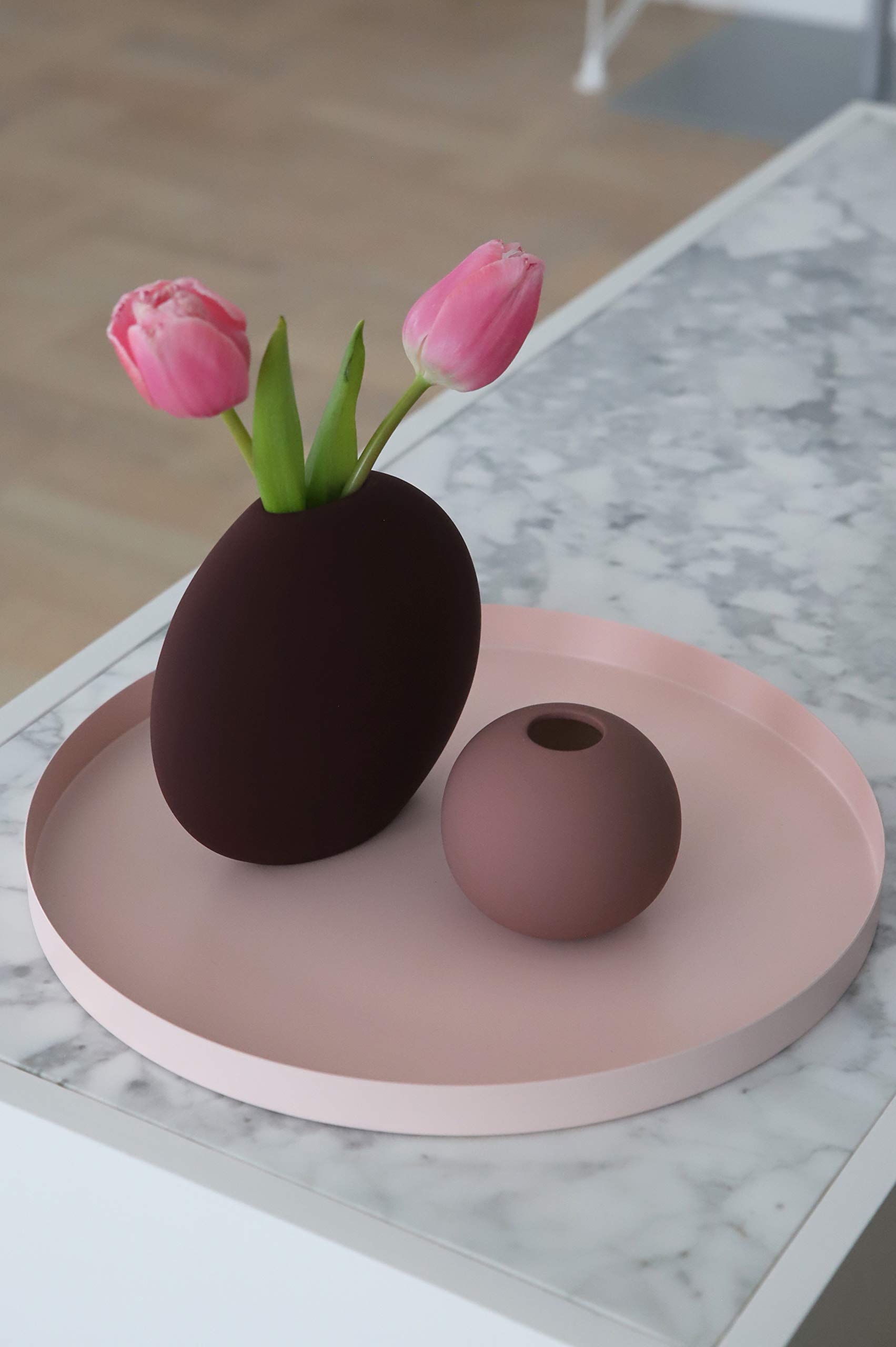 8cm Ceramic Ball Vase - Elegant Cinder Rose Design for Home Decor, Wedding Centerpieces & Floral Arrangements