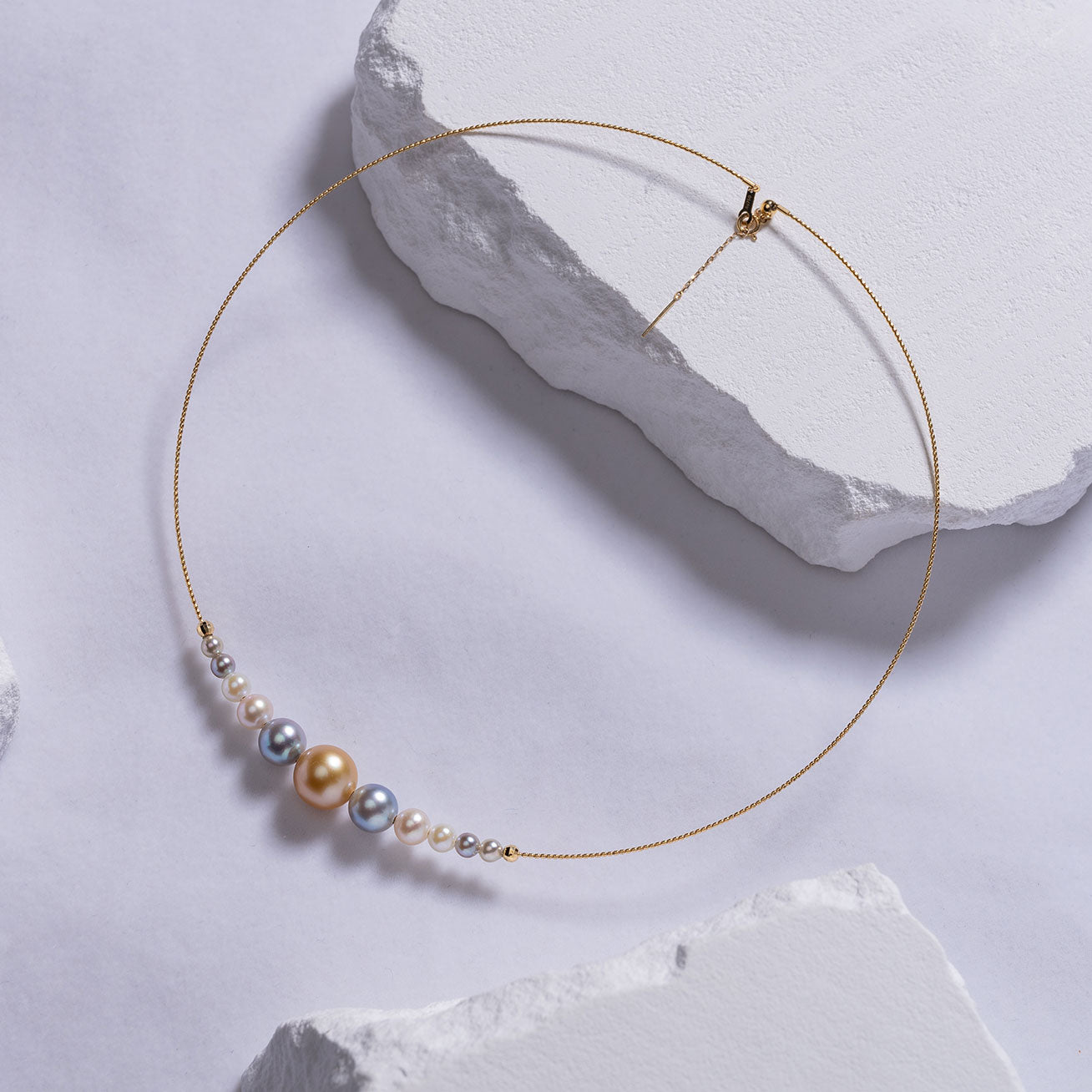 18K Gold South Sea & Akoya Pearl Necklace KN00128 | HARMONY - Elegant Pearl Jewelry for Weddings, Anniversaries & Special Occasions