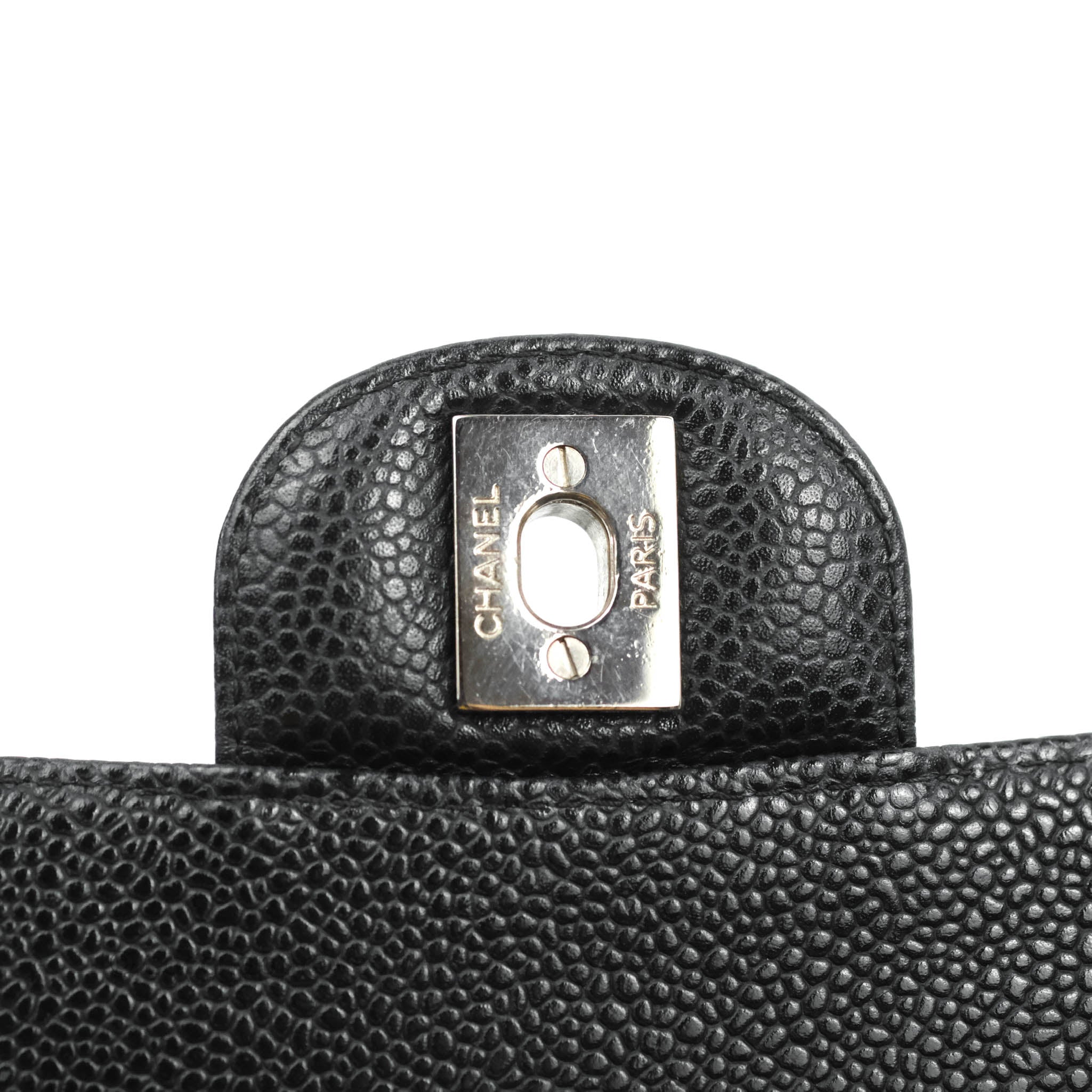 Chanel Classic Medium Double Flap Bag Black Caviar Leather with Silver Hardware - Luxury Designer Handbag for Women, Perfect for Work, Evening Events & Special Occasions