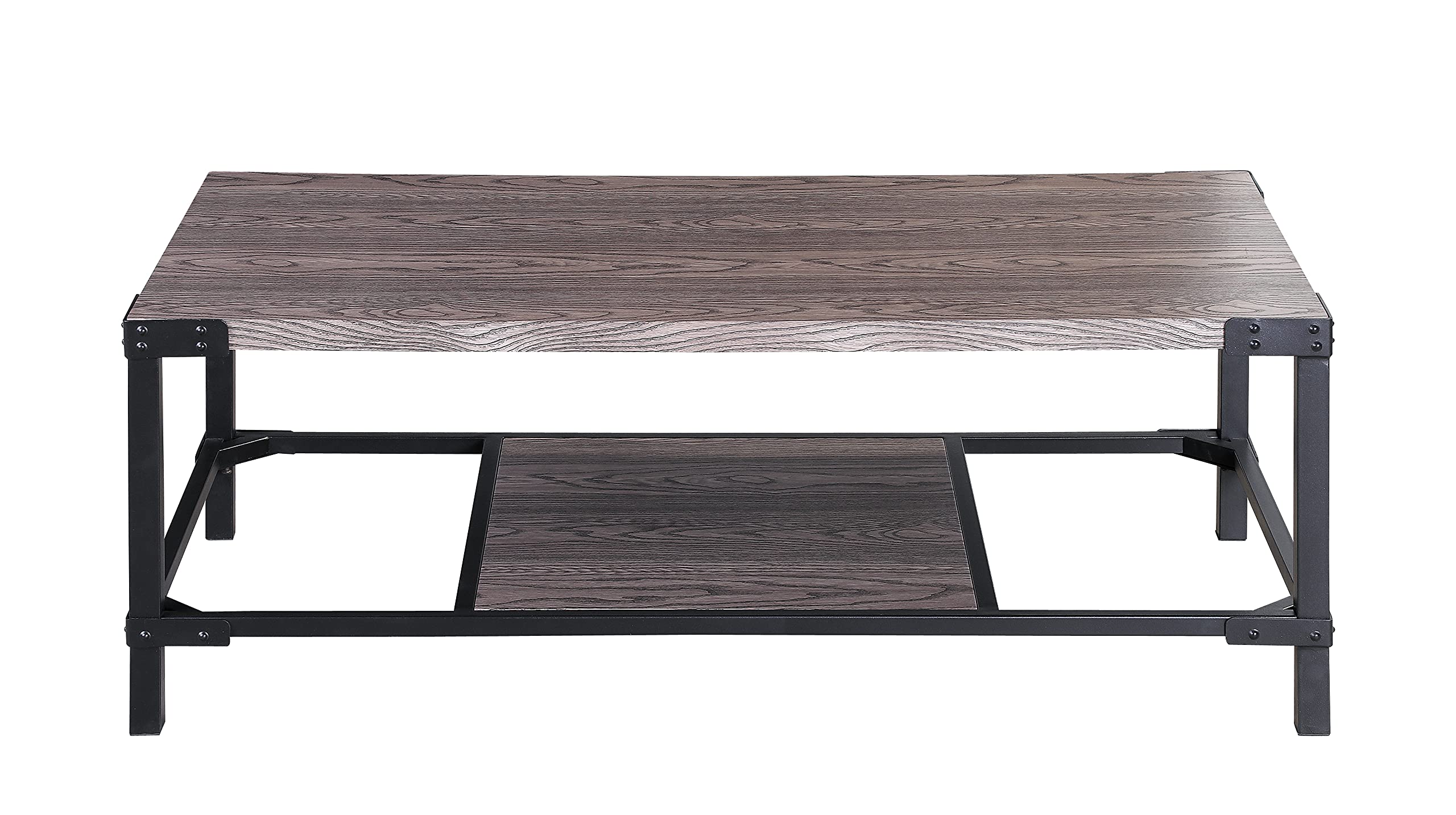Davee Modern Coffee Table - Walnut Finish Rectangle Wood & Metal Frame - Stylish & Durable Living Room Furniture for Home Decor