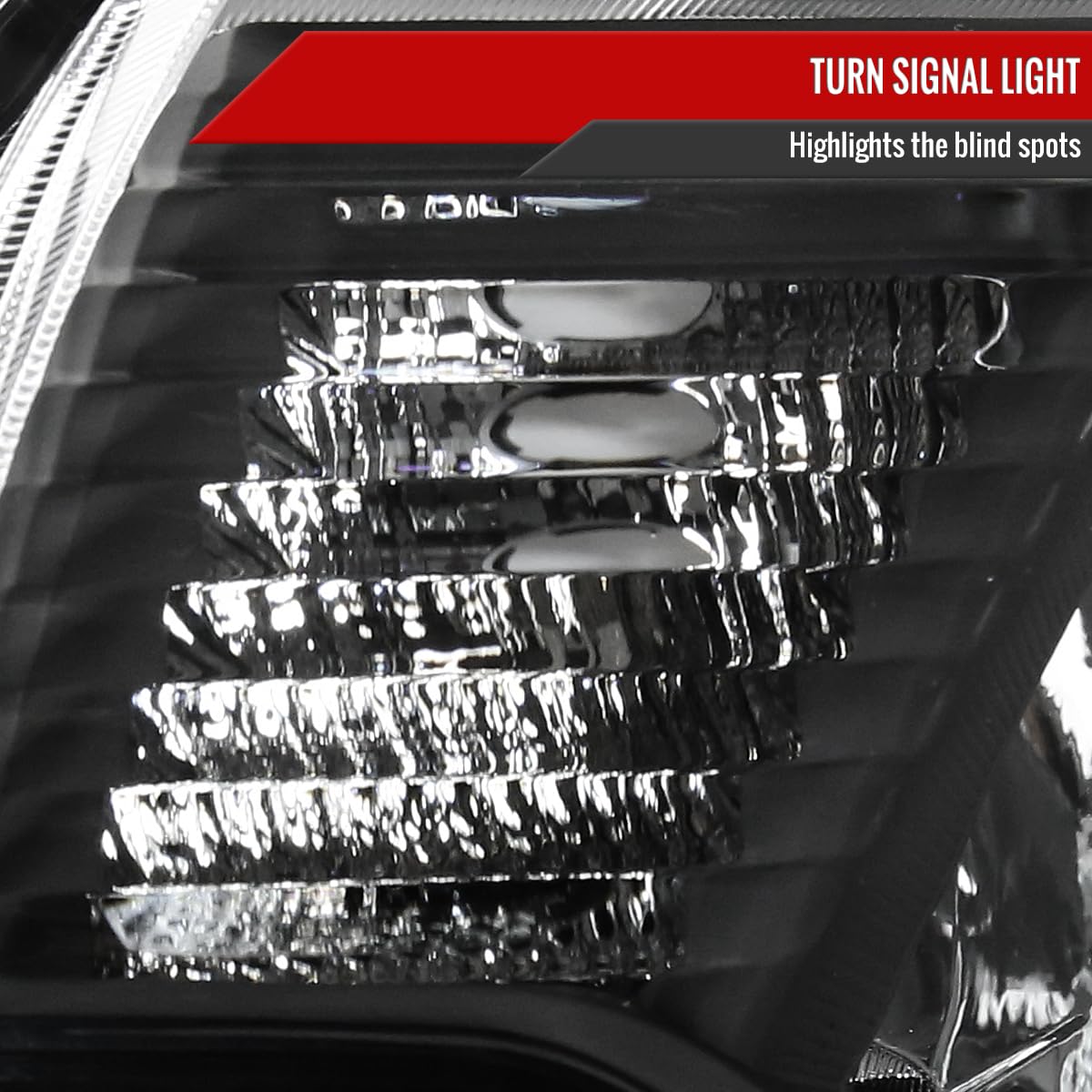 Toyota Tacoma 12-15 Black Headlights & Corner Signal Lamps Pair (Left+Right) - Durable Replacement for Pickup Trucks - Perfect for Off-Roading & Night Driving