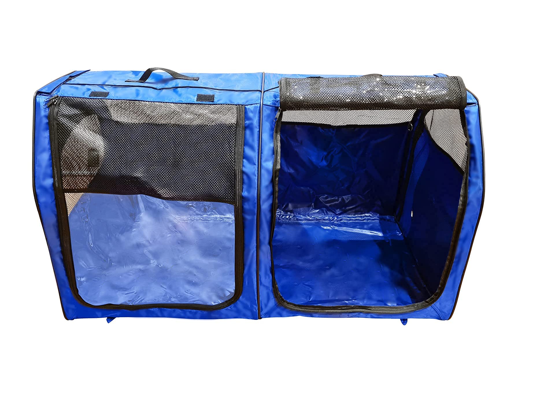 Portable Double Cat & Dog Kennel Crate - Foldable Pet House with Soft Mats for Home, Travel & Storage | Indoor, Outdoor & Car Use