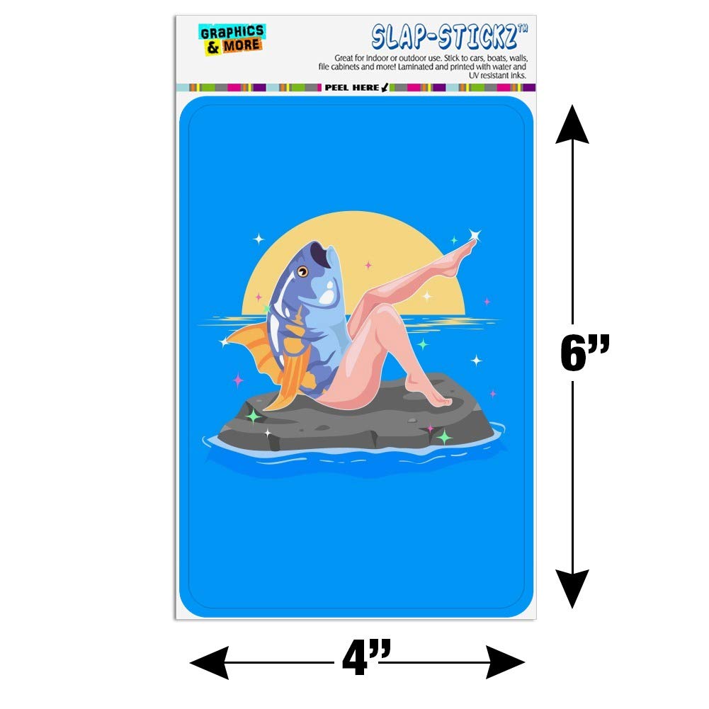 Funny Reverse Mermaid with Tuna Head Sign - Unique Home & Office Decor for Coastal Theme, Beach House, or Nautical Business - Novelty Wall Art for Mermaid Lovers