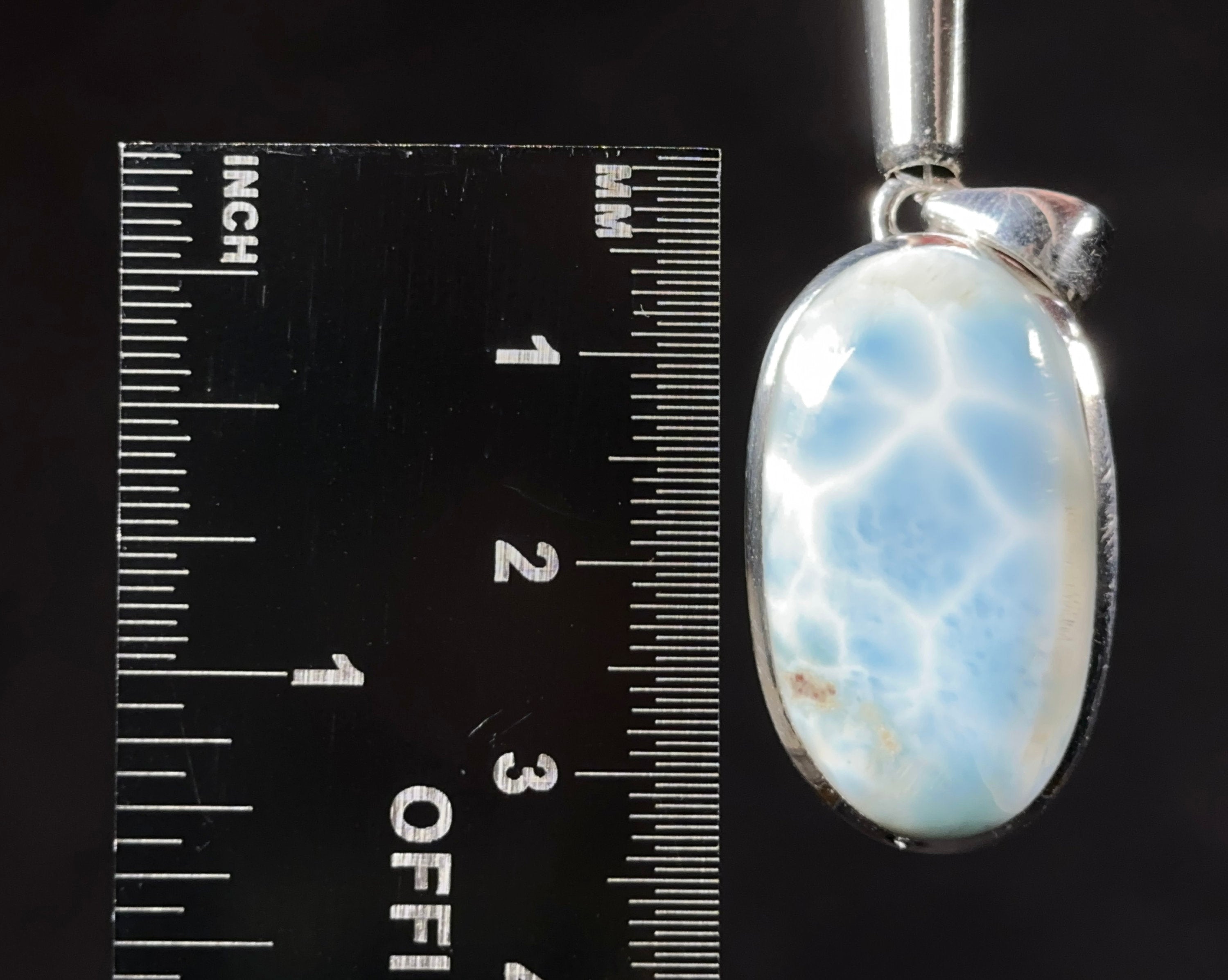 LARIMAR Crystal Pendant Necklace - Sterling Silver Oval Handmade Jewelry with Healing Stones - Perfect for Meditation, Yoga & Spiritual Gifts