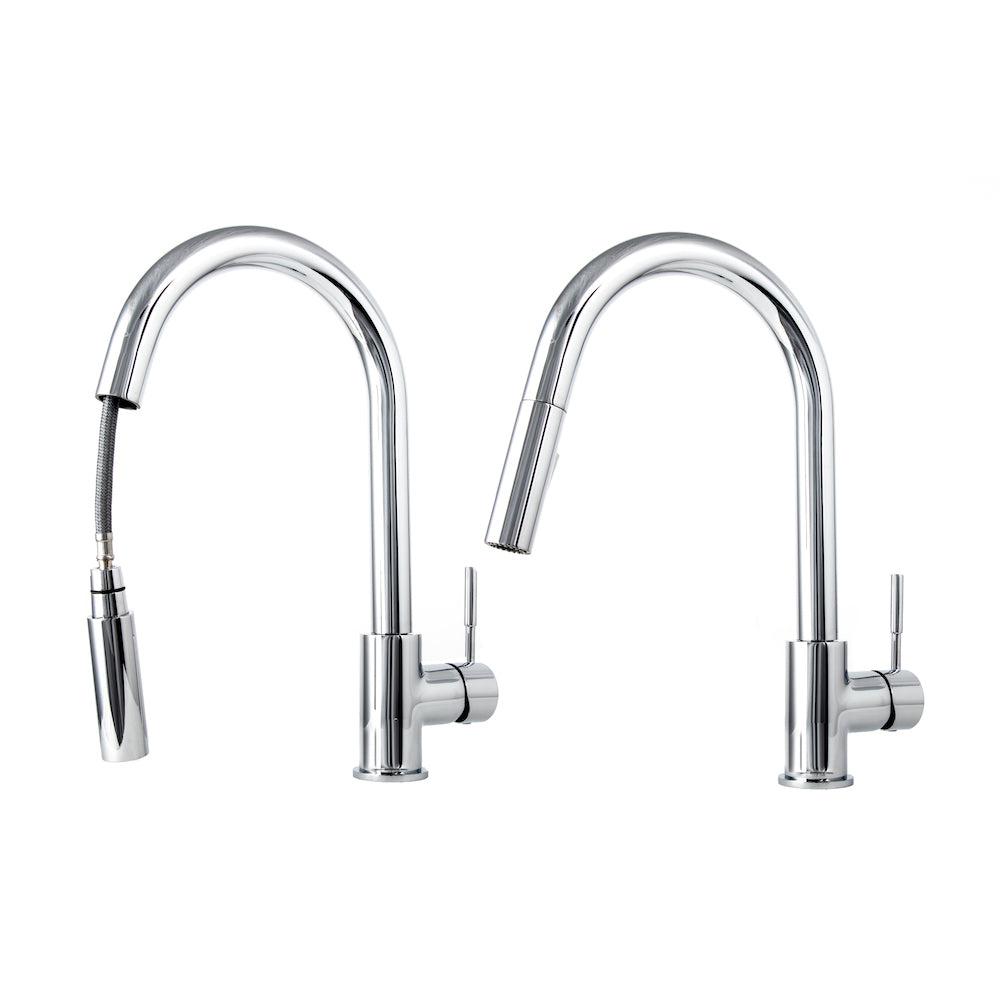 ZLINE Gemini Pull Down Single Handle Kitchen Faucet in Chrome - High Arc Spout, Durable Stainless Steel, Easy Installation for Modern Kitchens (Perfect for Washing Dishes, Filling Pots & Daily Kitchen Tasks)