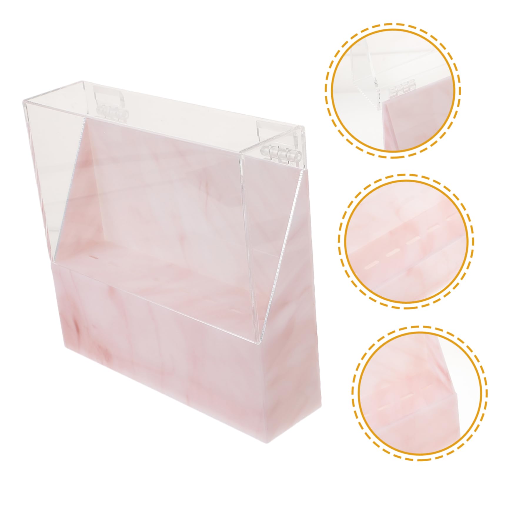 Acrylic Makeup Organizer with Marble Design - Lash Extension Tweezers Holder & Stand for Professional Beauty Tools | Perfect for Salon, Home Vanity & Travel Makeup Case
