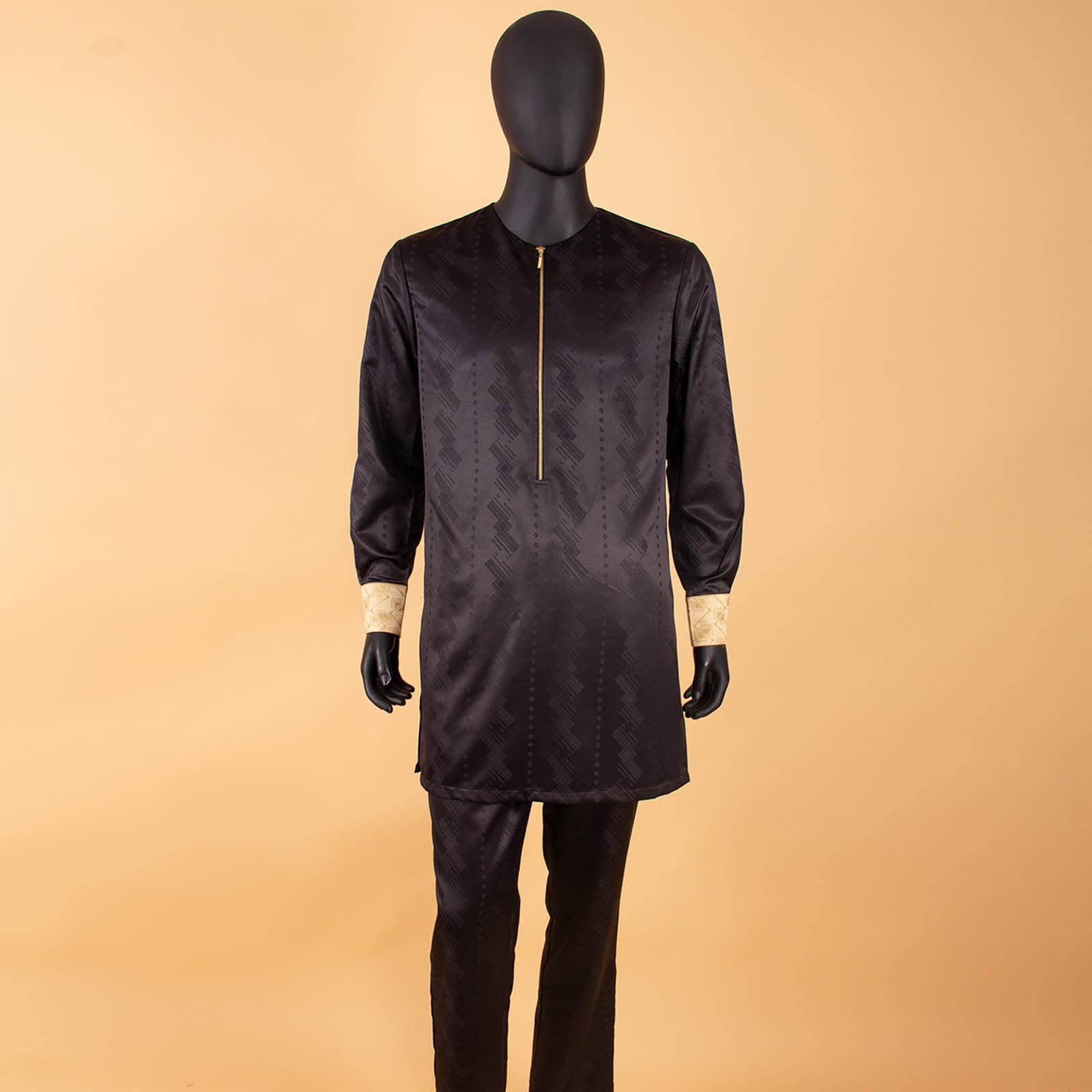 African Men's 3-Piece Suit Set - Stylish Zip Jacket, Button Shirt & Slim Fit Pants with Traditional Print | Perfect for Weddings, Cultural Celebrations, Parties & Formal Events | Great for Grooms, Family Gatherings & Special Occasions