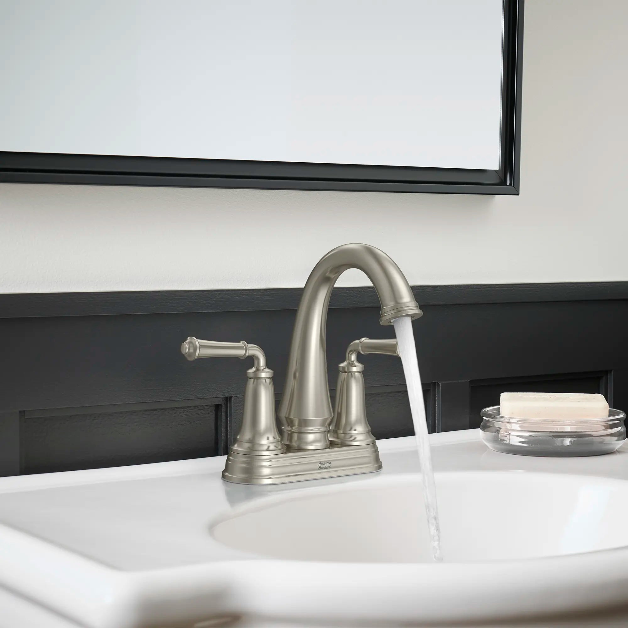 Delancey® 4 Inch Centerset 2 Handle Bathroom Faucet - 1.2 GPM/4.5 LPM Water-Saving Design with Lever Handles - Perfect for Small Bathrooms, Powder Rooms & Guest Baths