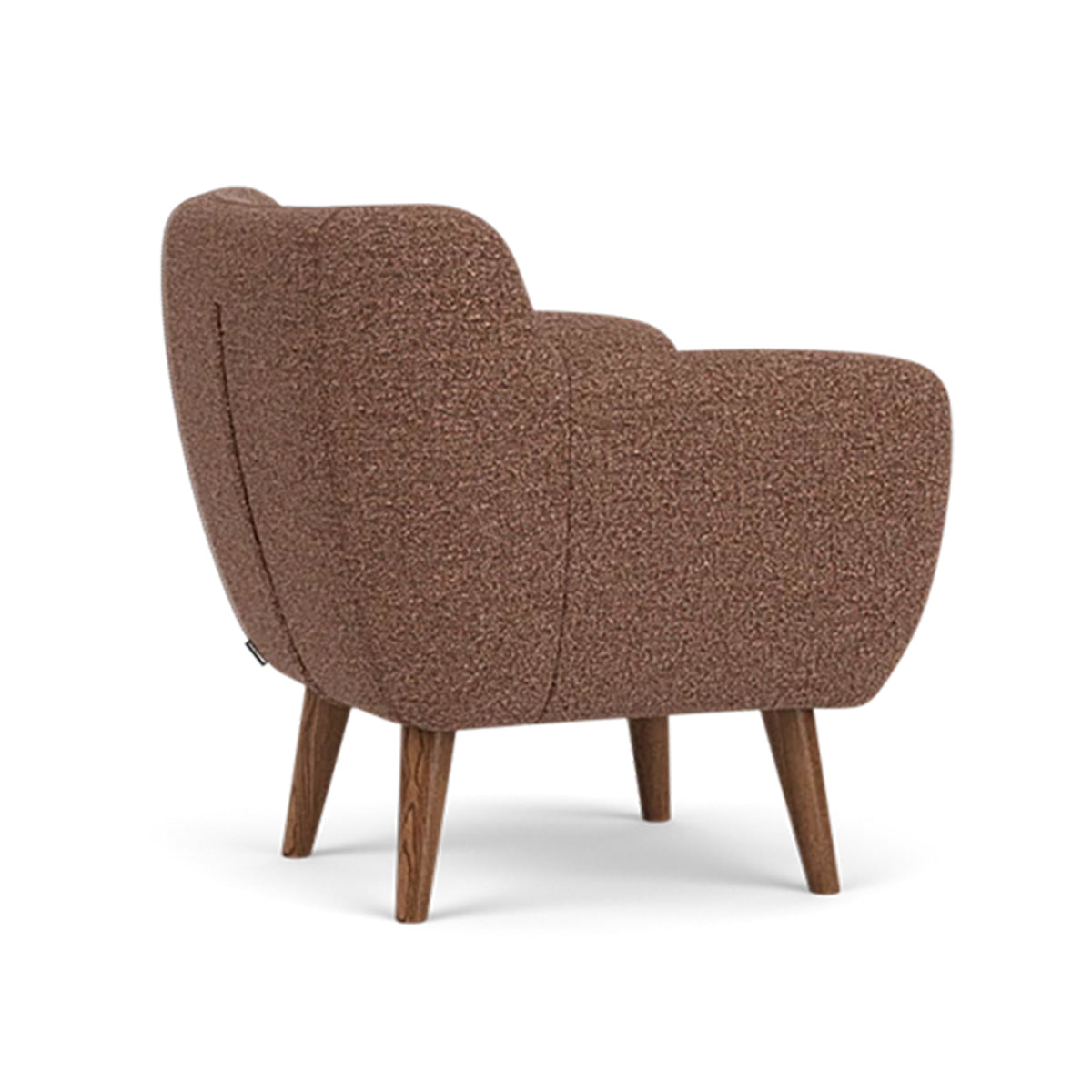 Anne Boucle Armchair - Modern Velvet Upholstered Accent Chair for Living Room, Bedroom, or Office - Stylish & Comfortable Seating with Solid Wood Legs